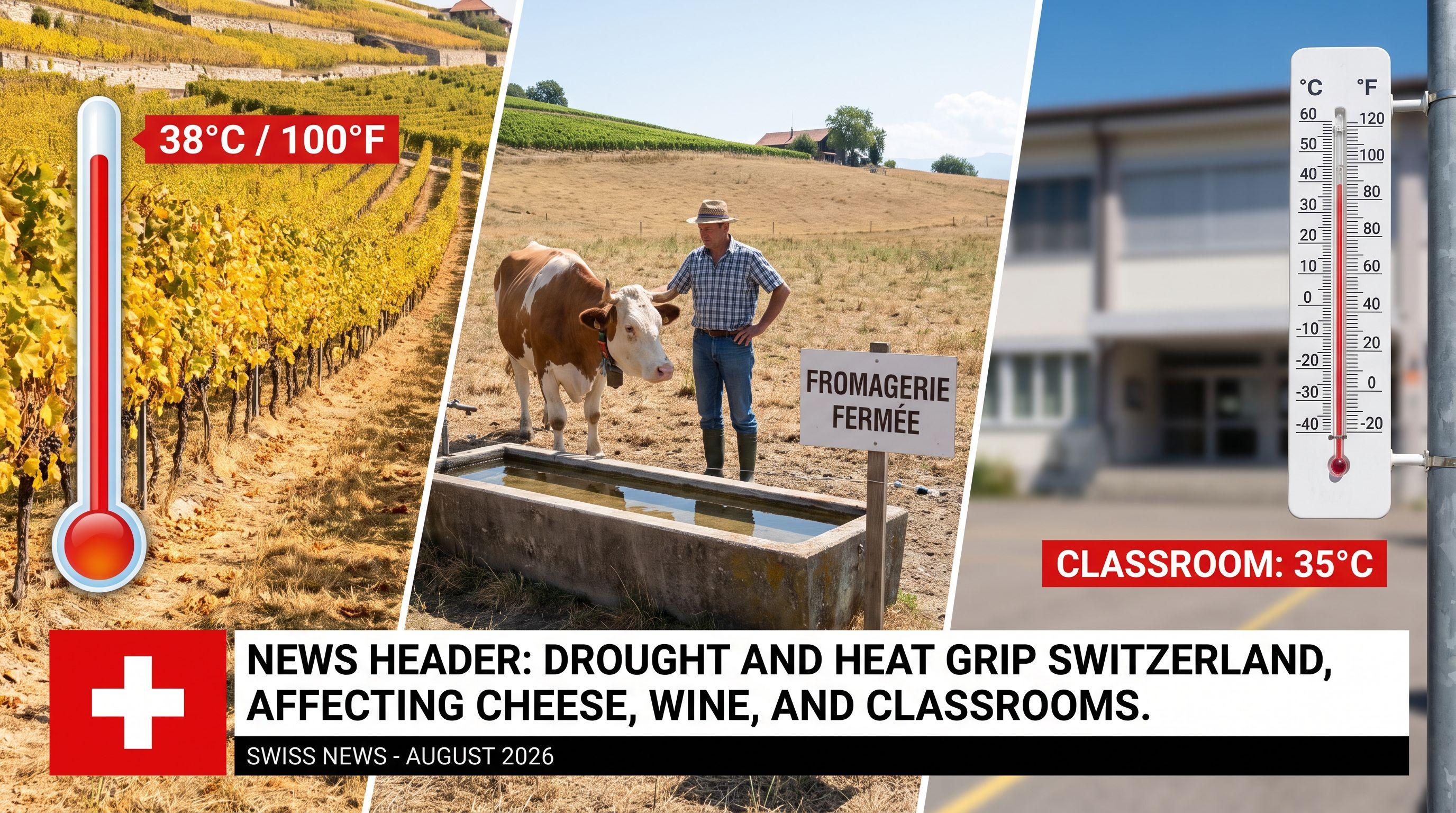 Drought and Heat Grip Switzerland, Affecting Cheese, Wine, and Classrooms