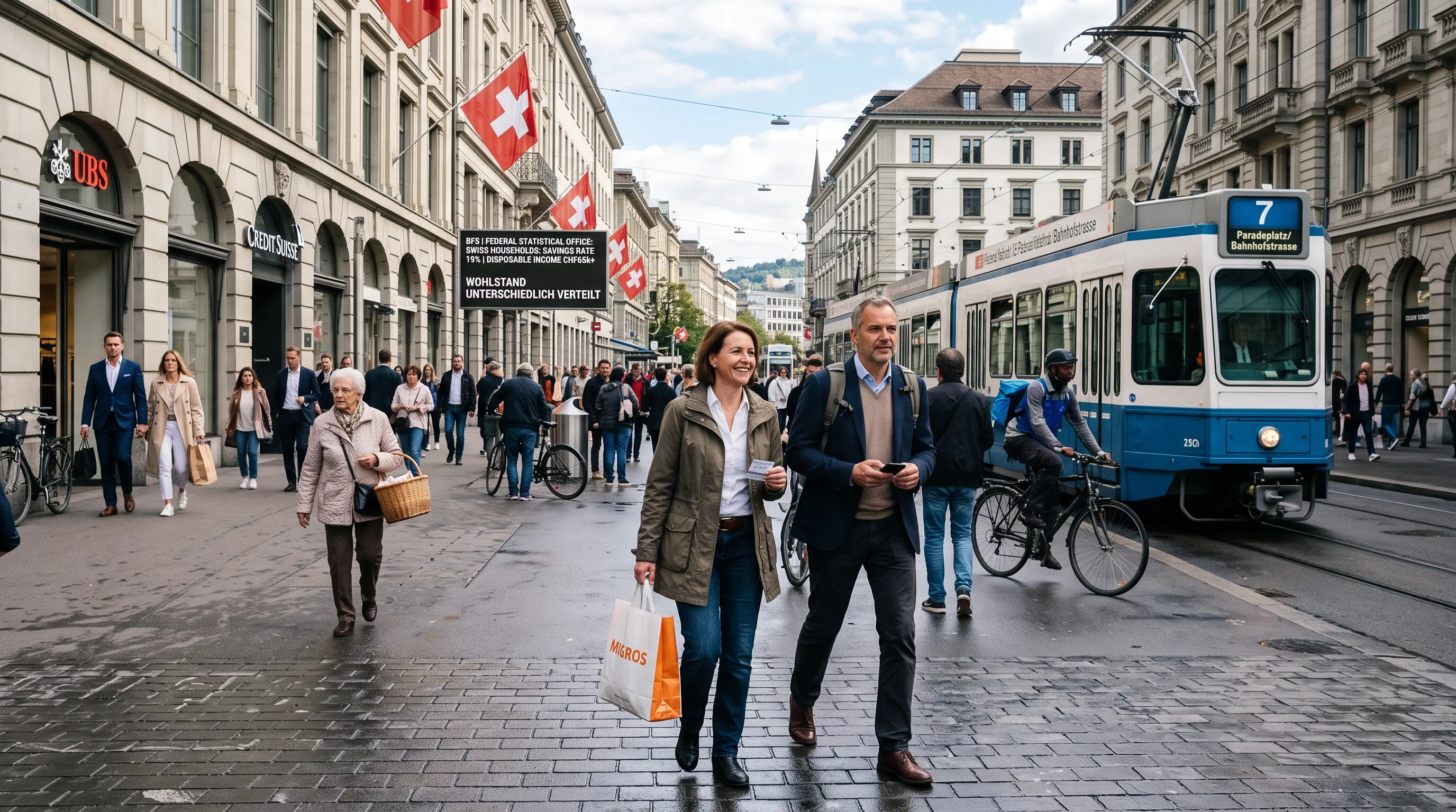 Swiss households are saving more, but prosperity remains uneven