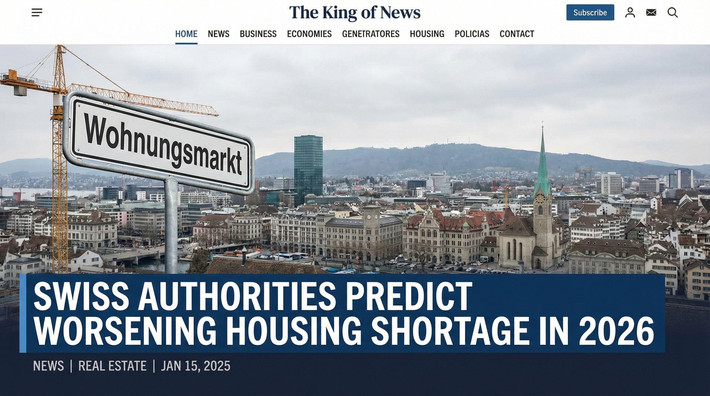 Swiss Authorities Predict Worsening Housing Shortage in 2026
