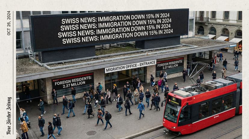 Swiss Immigration Drops 15% in 2024 Despite Growing Foreign Population