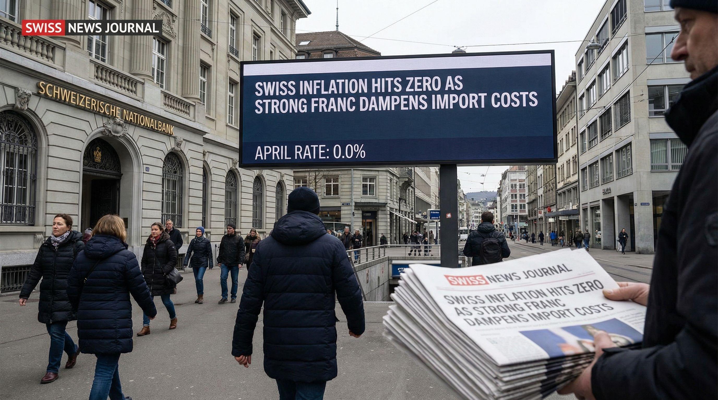 Swiss Inflation Hits Zero as Strong Franc Dampens Import Costs