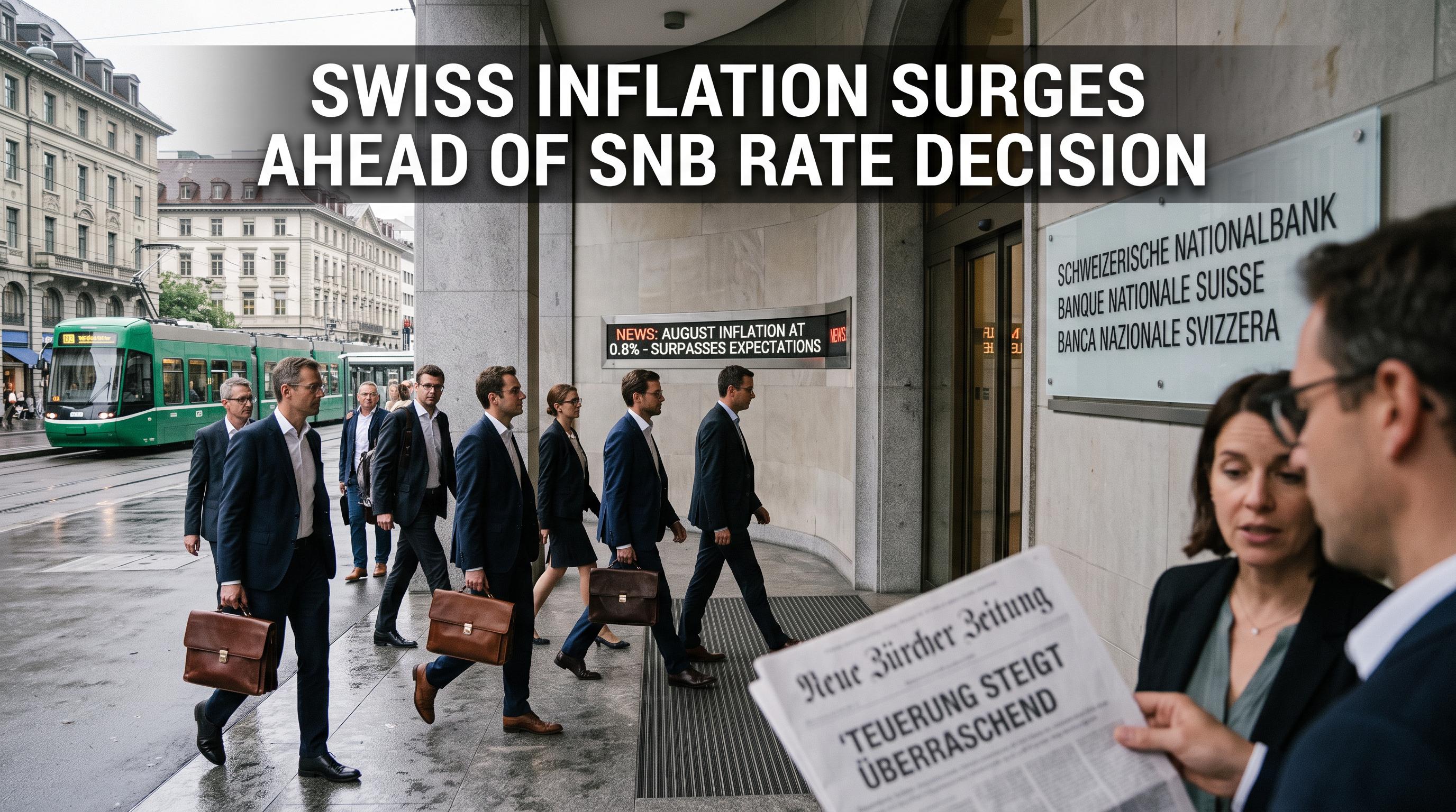 Swiss inflation surges ahead of SNB rate decision