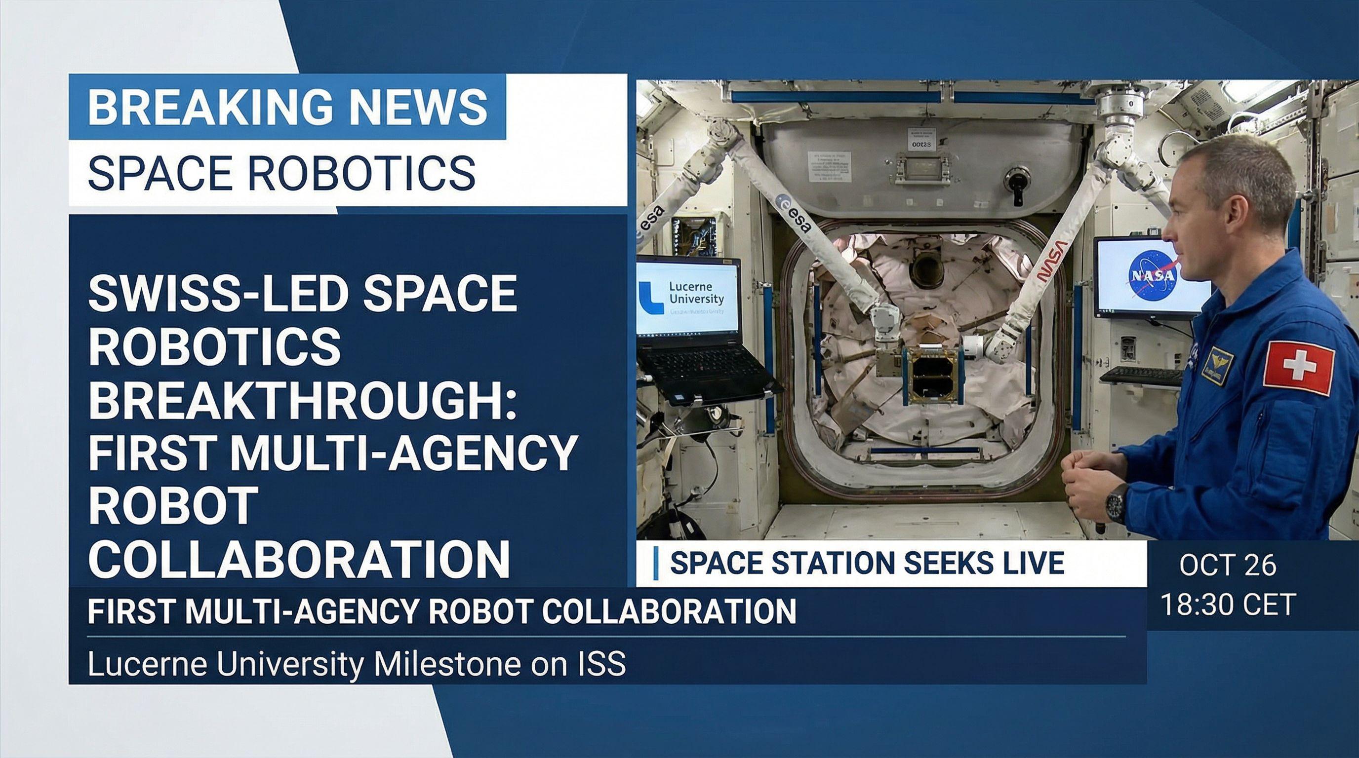 Swiss-led space robotics breakthrough: First multi-agency robot collaboration