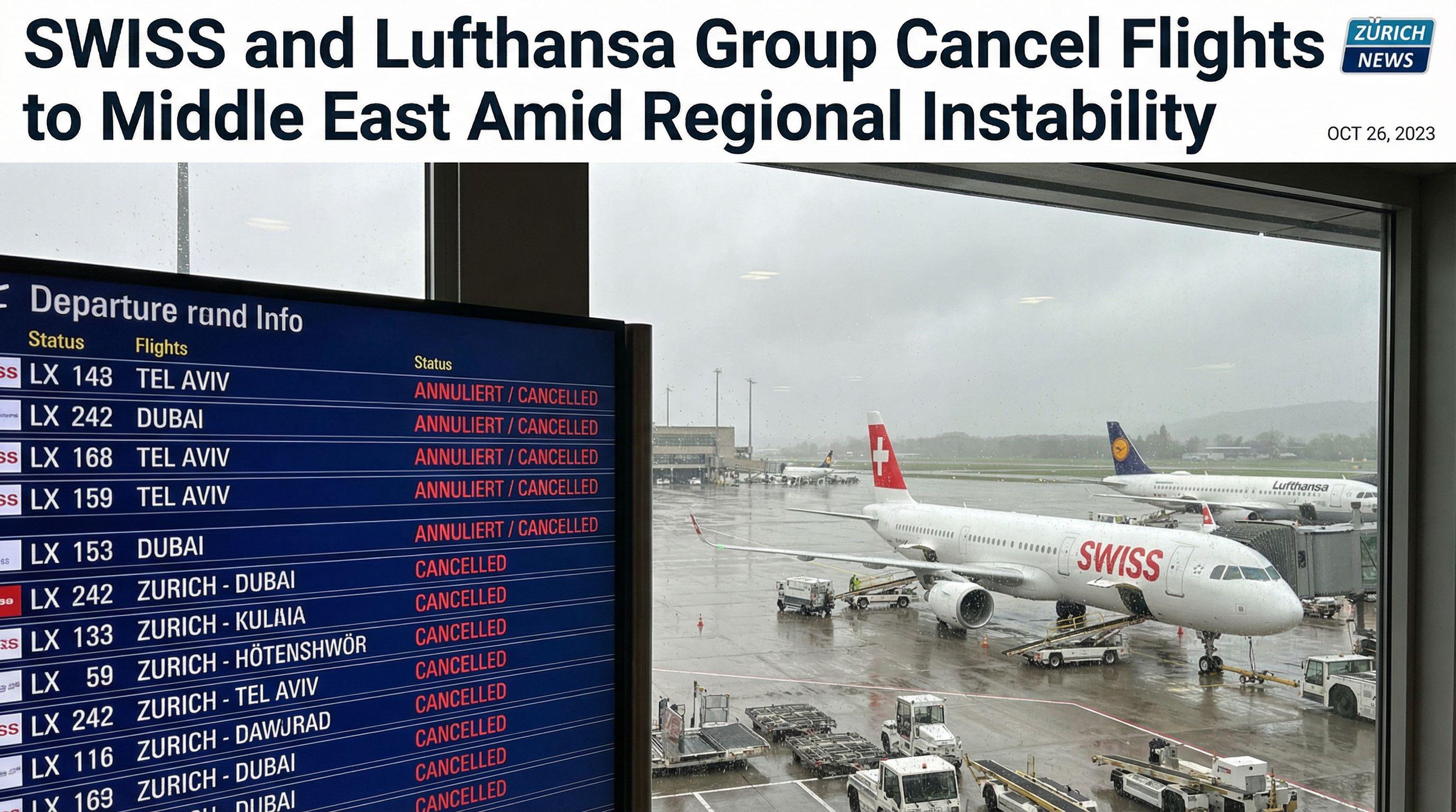 SWISS and Lufthansa Group Cancel Flights to Middle East Amid Regional Instability