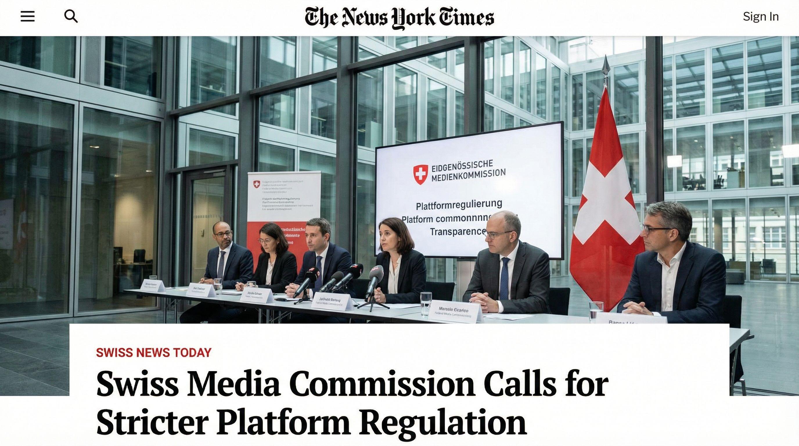 Swiss Media Commission Calls for Stricter Platform Regulation