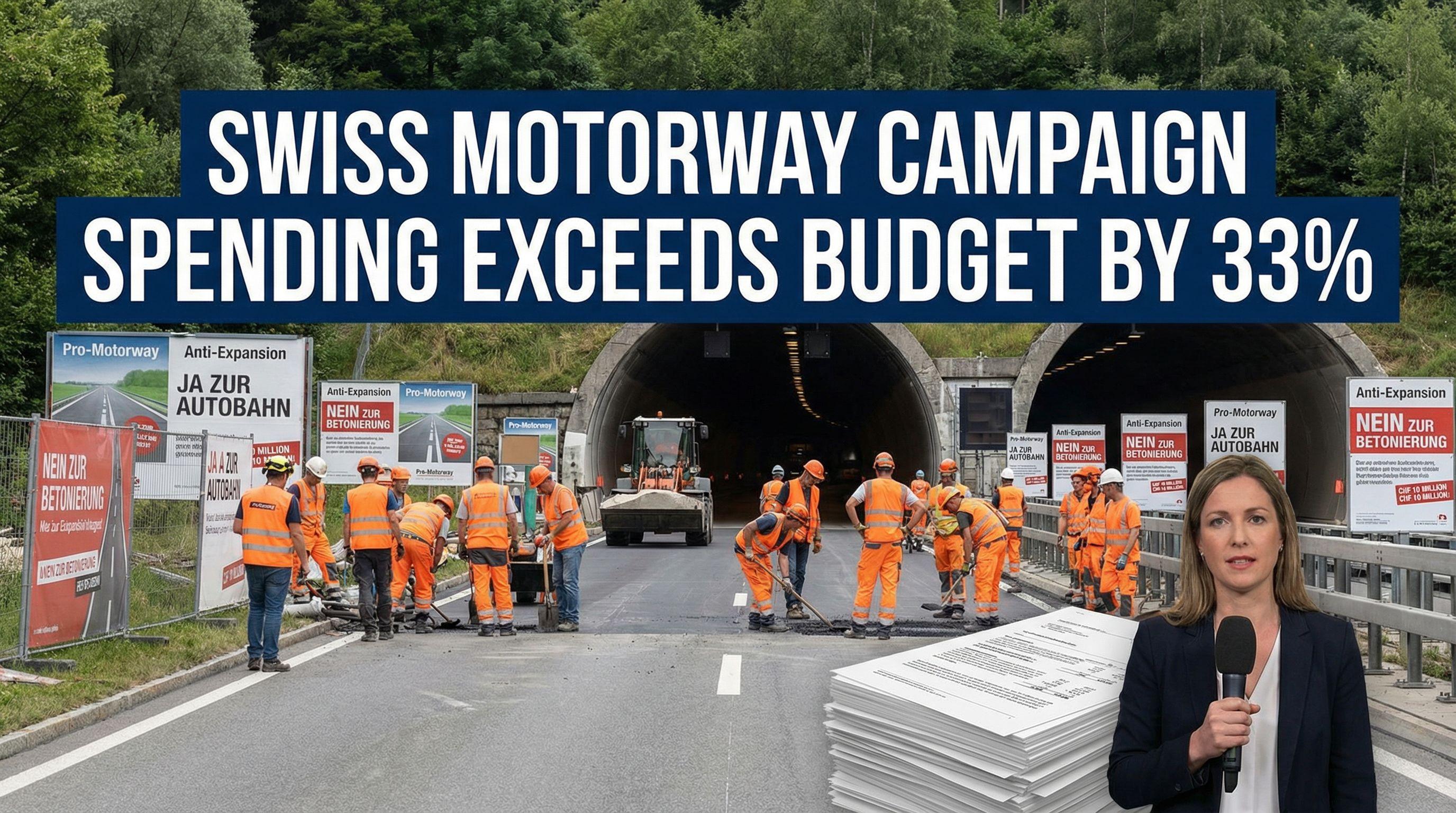 Swiss Motorway Campaign Spending Exceeds Budget by 33%