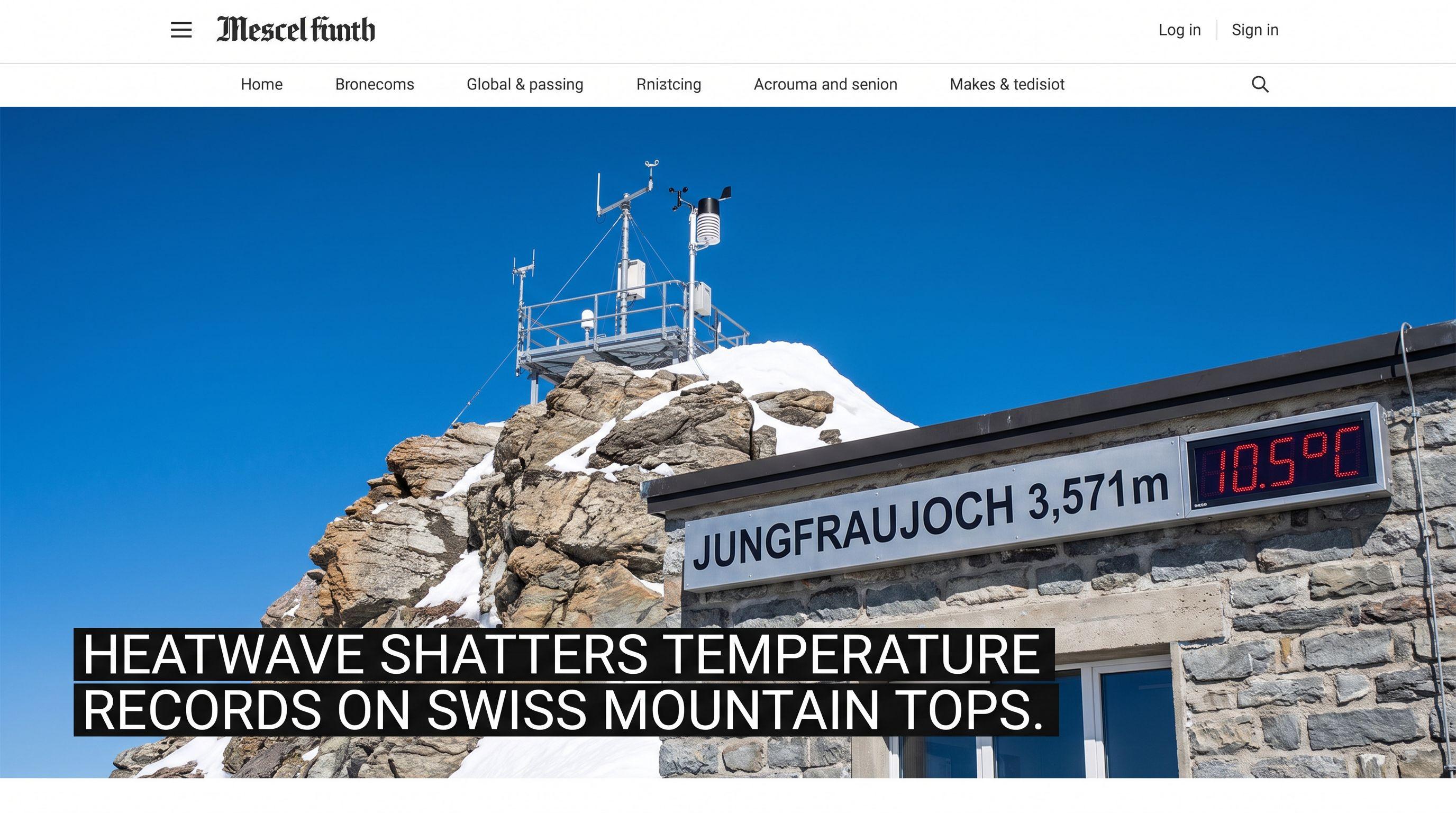 Heatwave Shatters Temperature Records on Swiss Mountain Tops