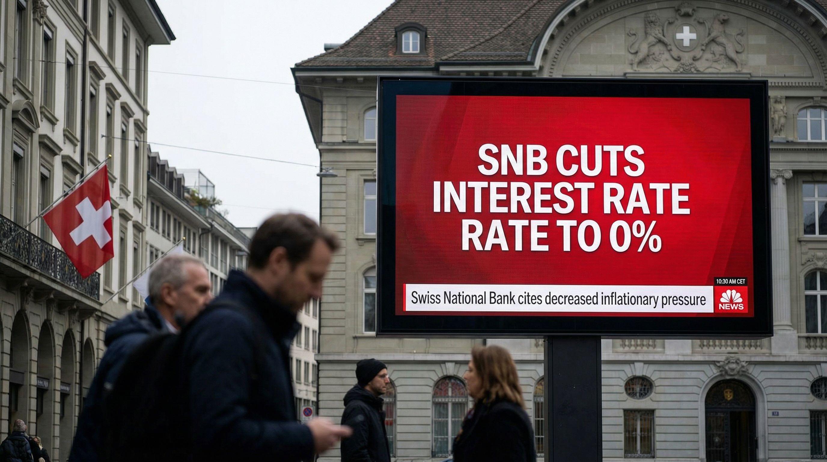 Swiss National Bank Cuts Interest Rate to Zero