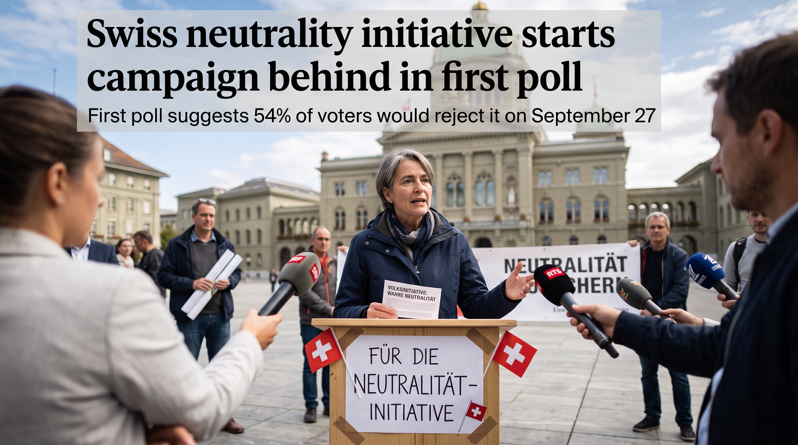 Swiss neutrality initiative starts campaign behind in first poll