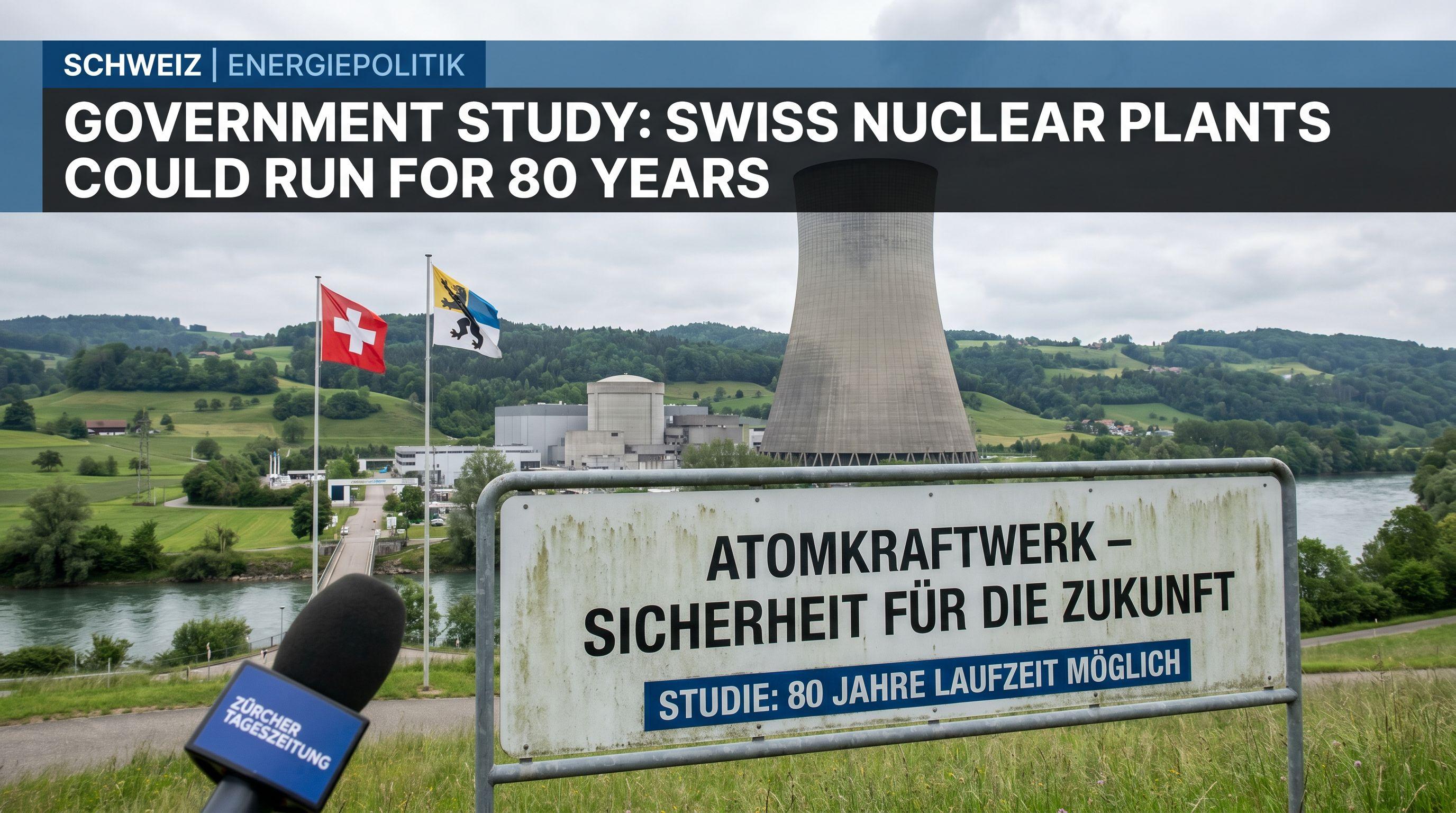 Swiss Nuclear Plants Could Run for 80 Years, Government Study Finds