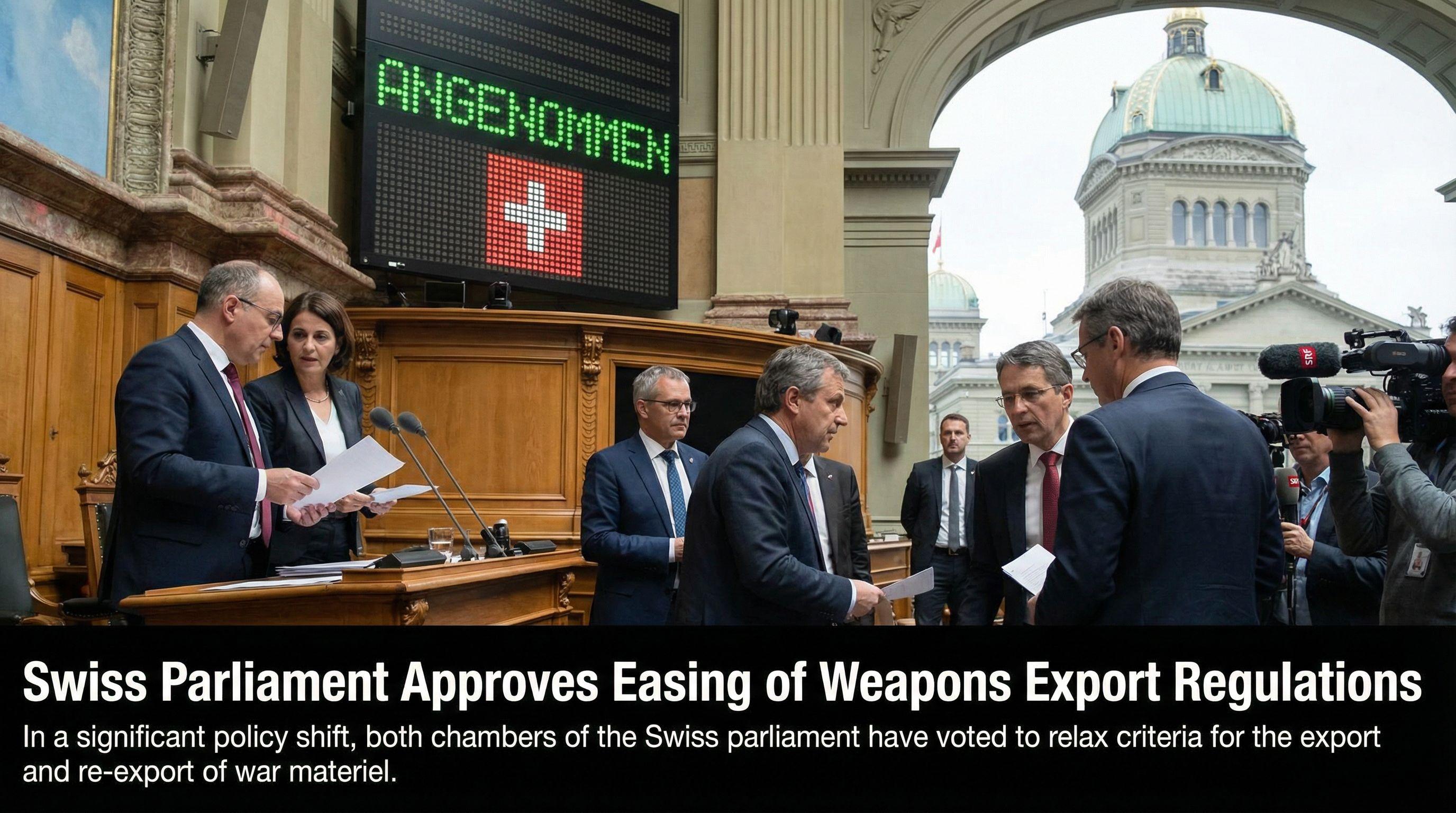 Swiss Parliament Approves Easing of Weapons Export Regulations