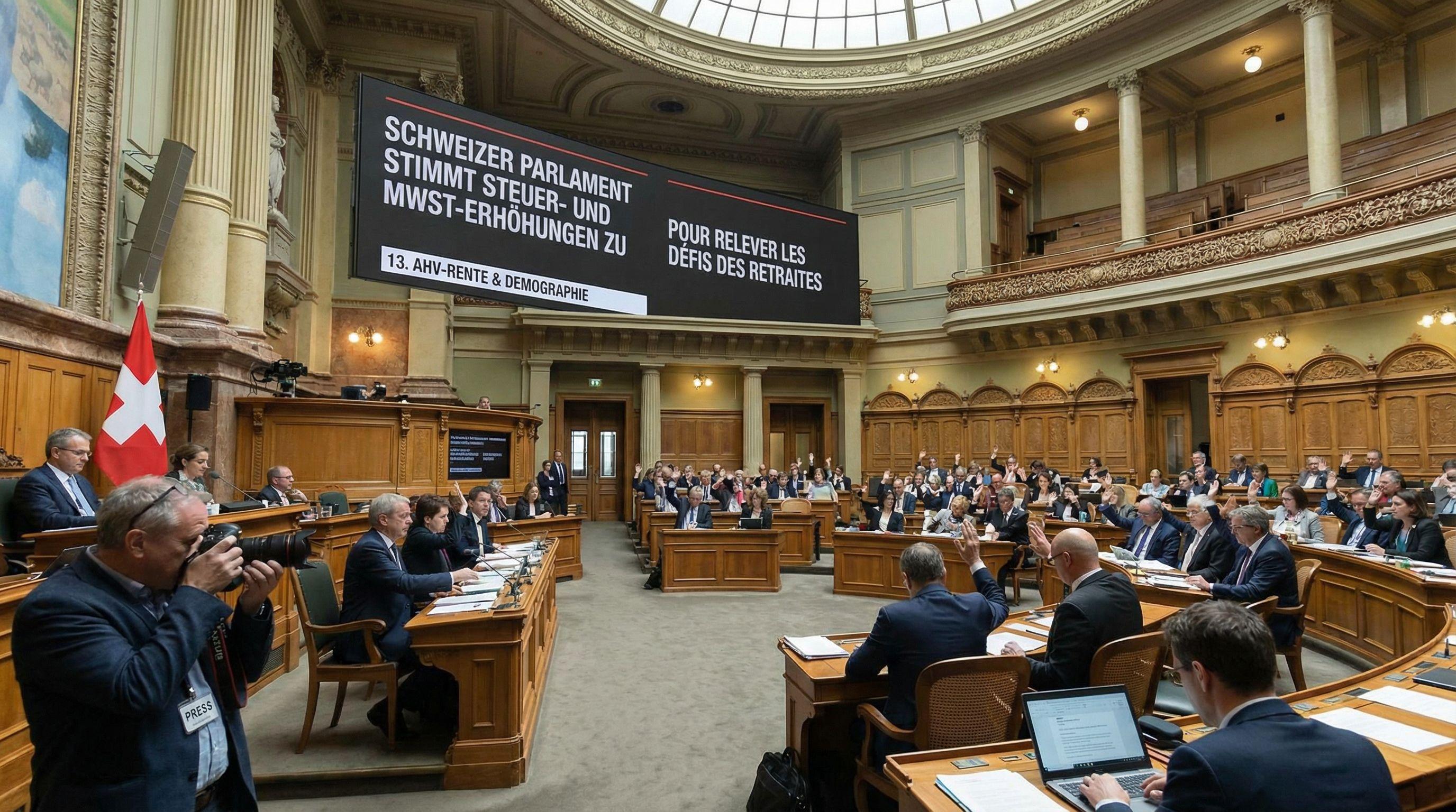 Swiss Parliament Approves Tax and VAT Increases to Address Pension Challenges