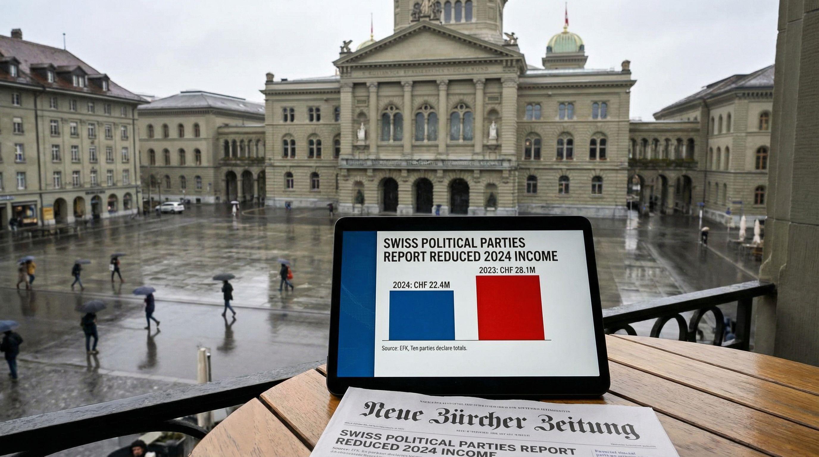 Swiss Political Parties Report Reduced 2024 Income