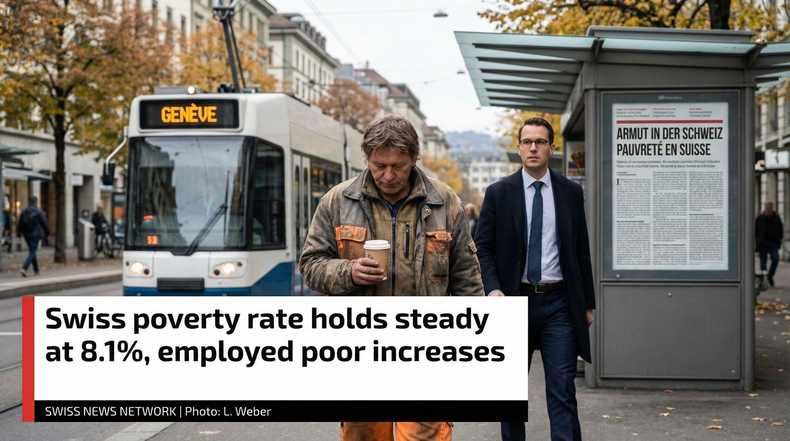 Swiss poverty rate holds steady at 8.1%, employed poor increases