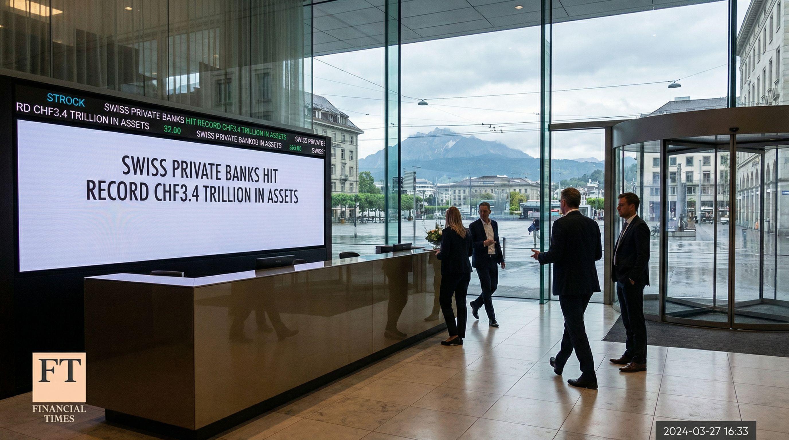 Swiss Private Banks Hit Record CHF3.4 Trillion in Assets