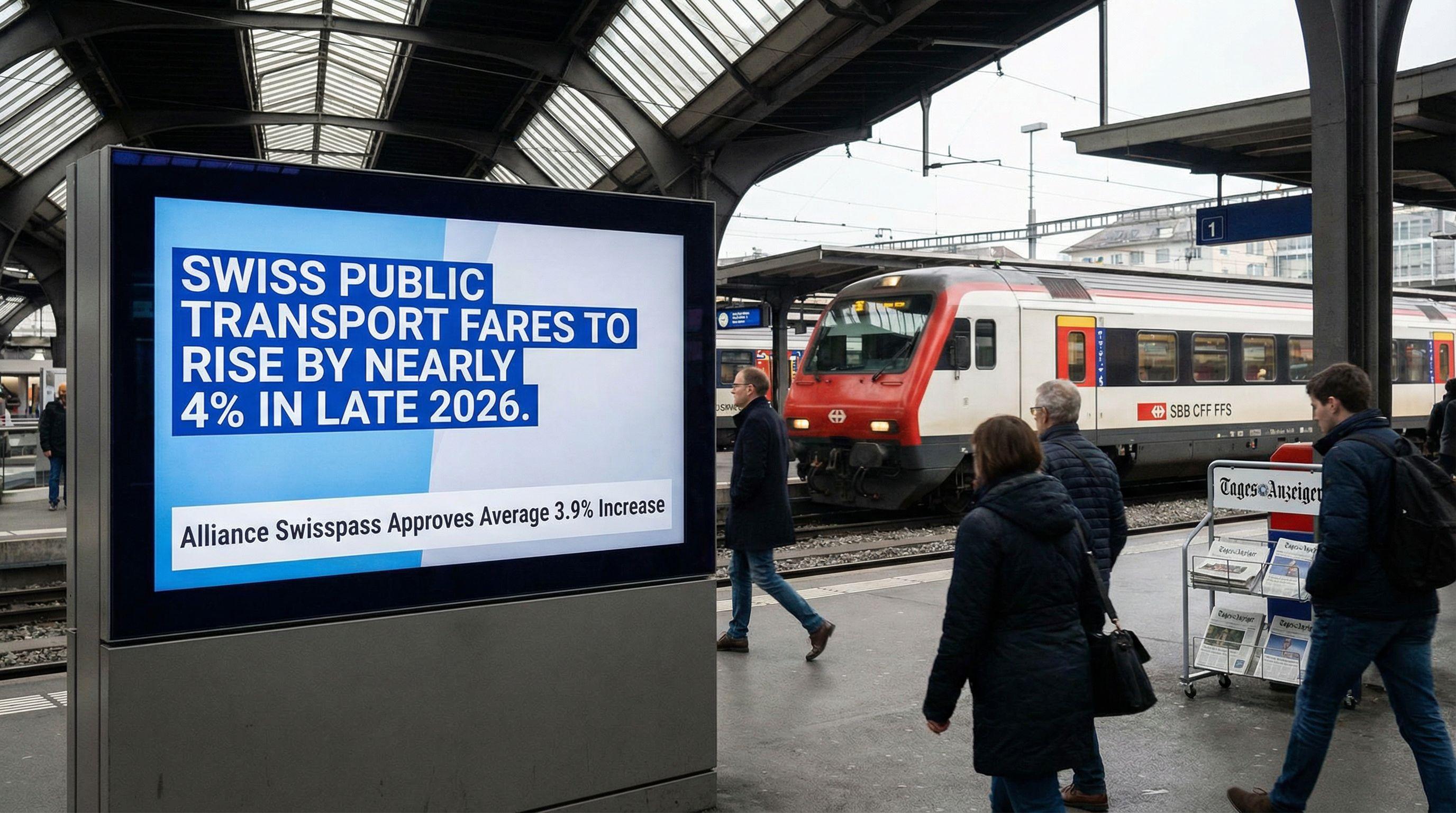 Swiss Public Transport Fares to Rise by Nearly 4% in Late 2026