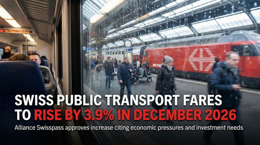 Swiss Public Transport Fares to Rise by 3.9% in December 2026