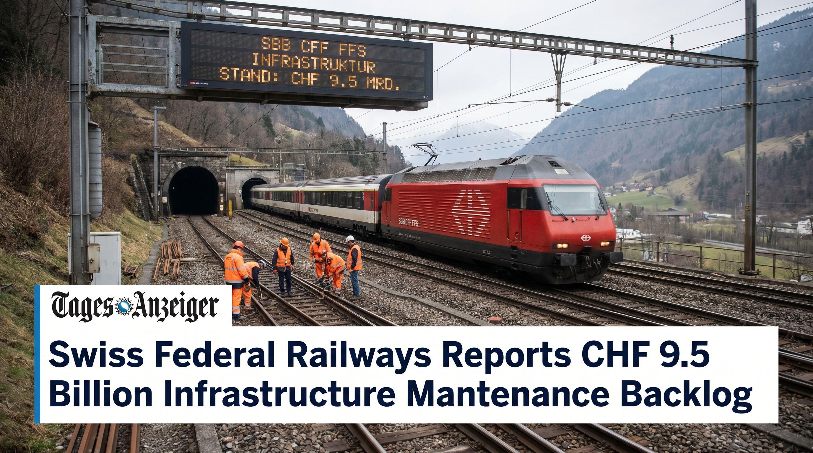 Swiss Federal Railways Reports CHF 9.5 Billion Infrastructure Maintenance Backlog