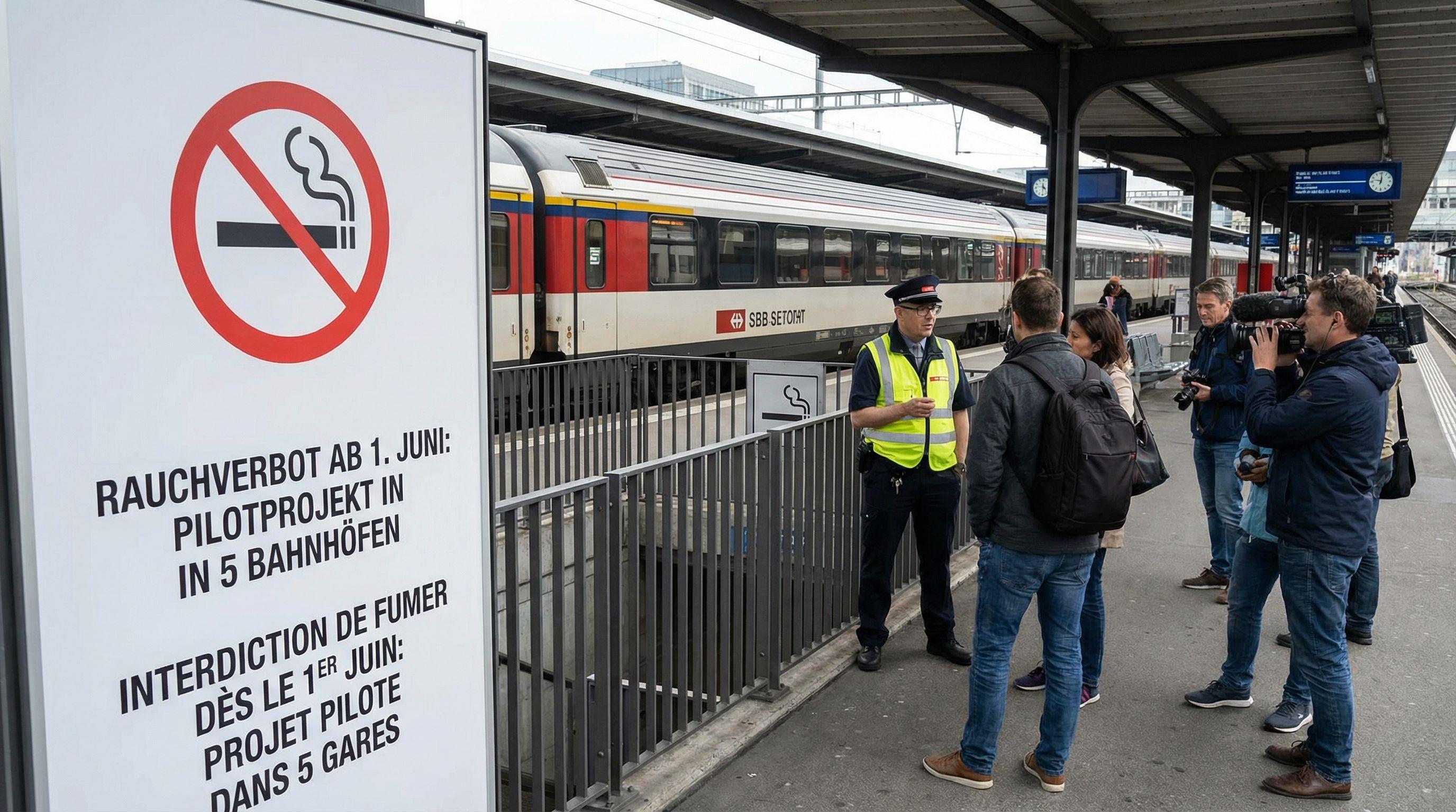 Swiss Railways Tests Stricter Smoking Rules at Five Stations