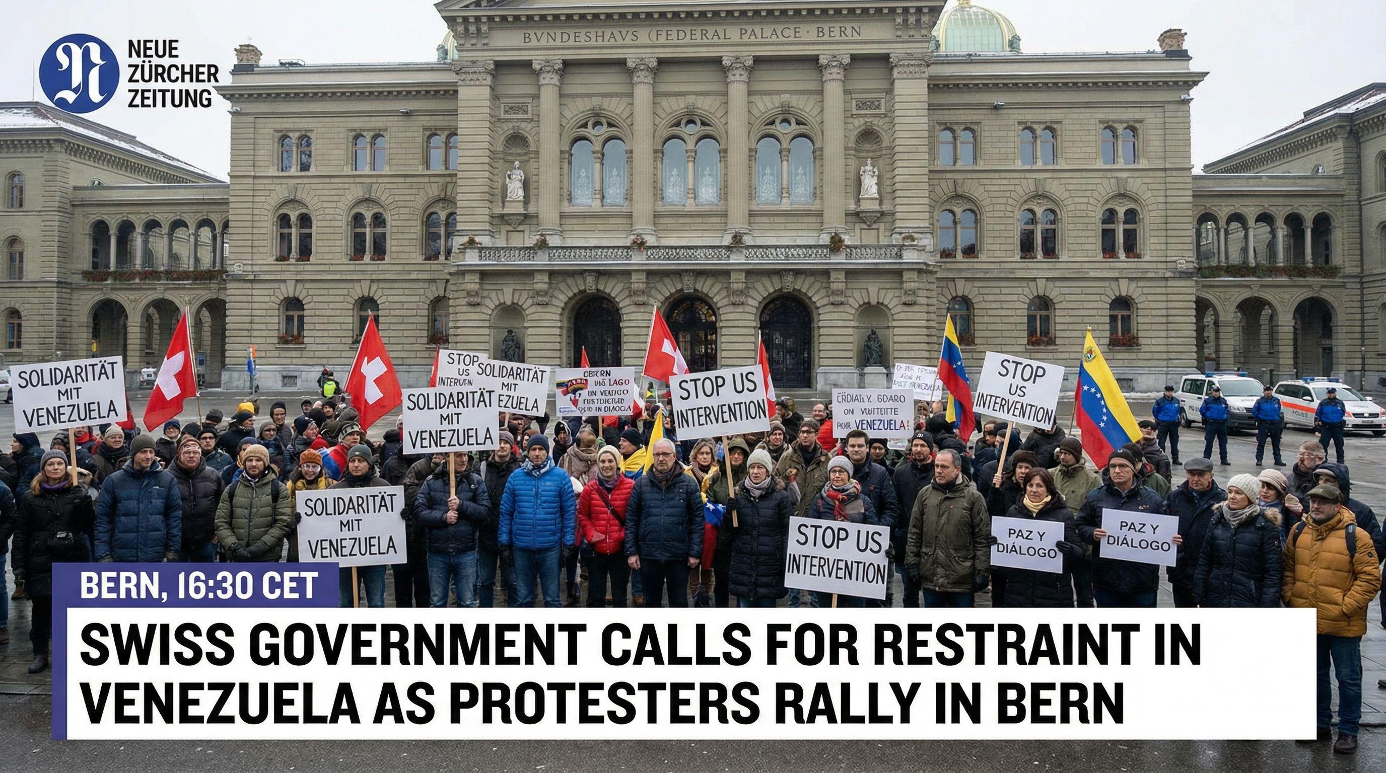 Swiss Government Calls for Restraint in Venezuela as Protesters Rally in Bern