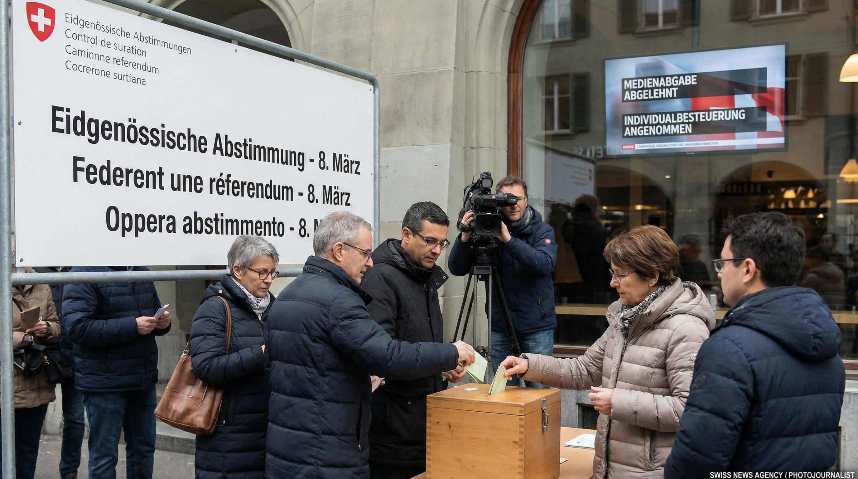 Swiss Voters Reject Media Fee Cut, Back Individual Taxation in National Vote