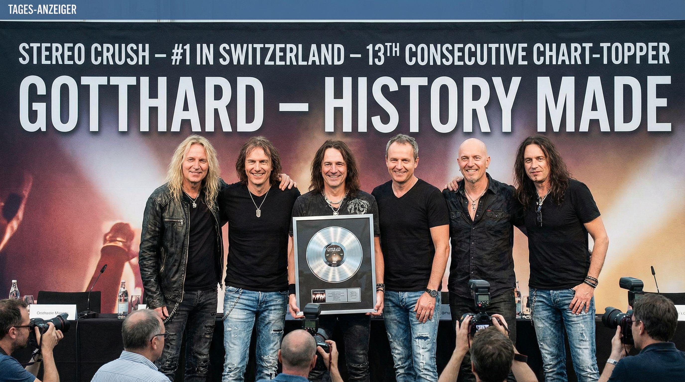 Swiss rock band Gotthard makes history with 13th consecutive #1 album