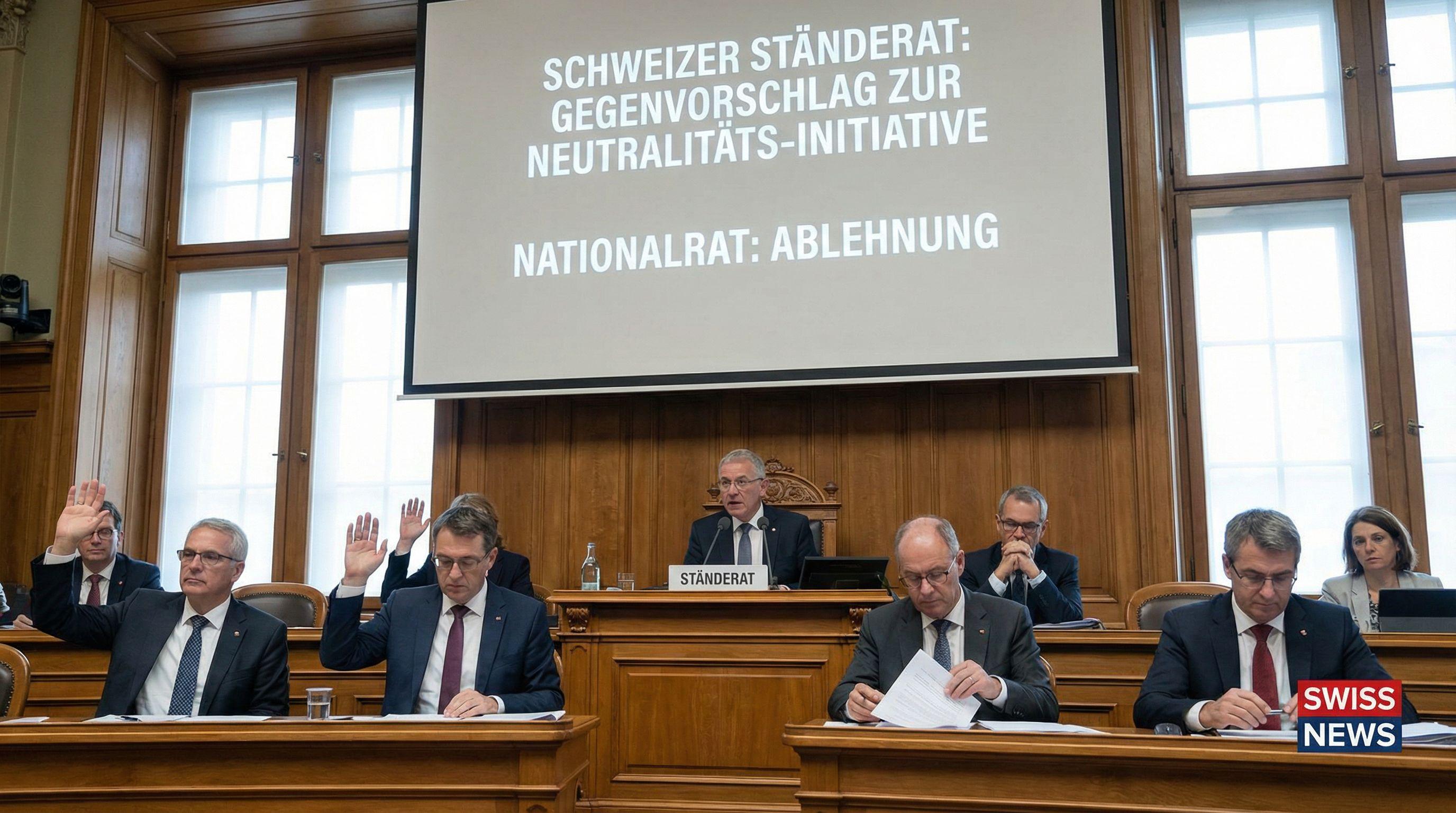 Swiss Senate Insists on Counter-Proposal to Neutrality Initiative, Defying Lower House