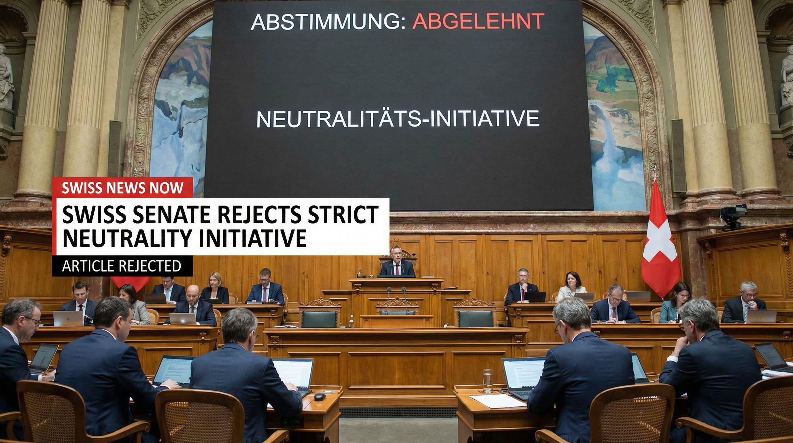 Swiss Senate Rejects Strict Neutrality Initiative
