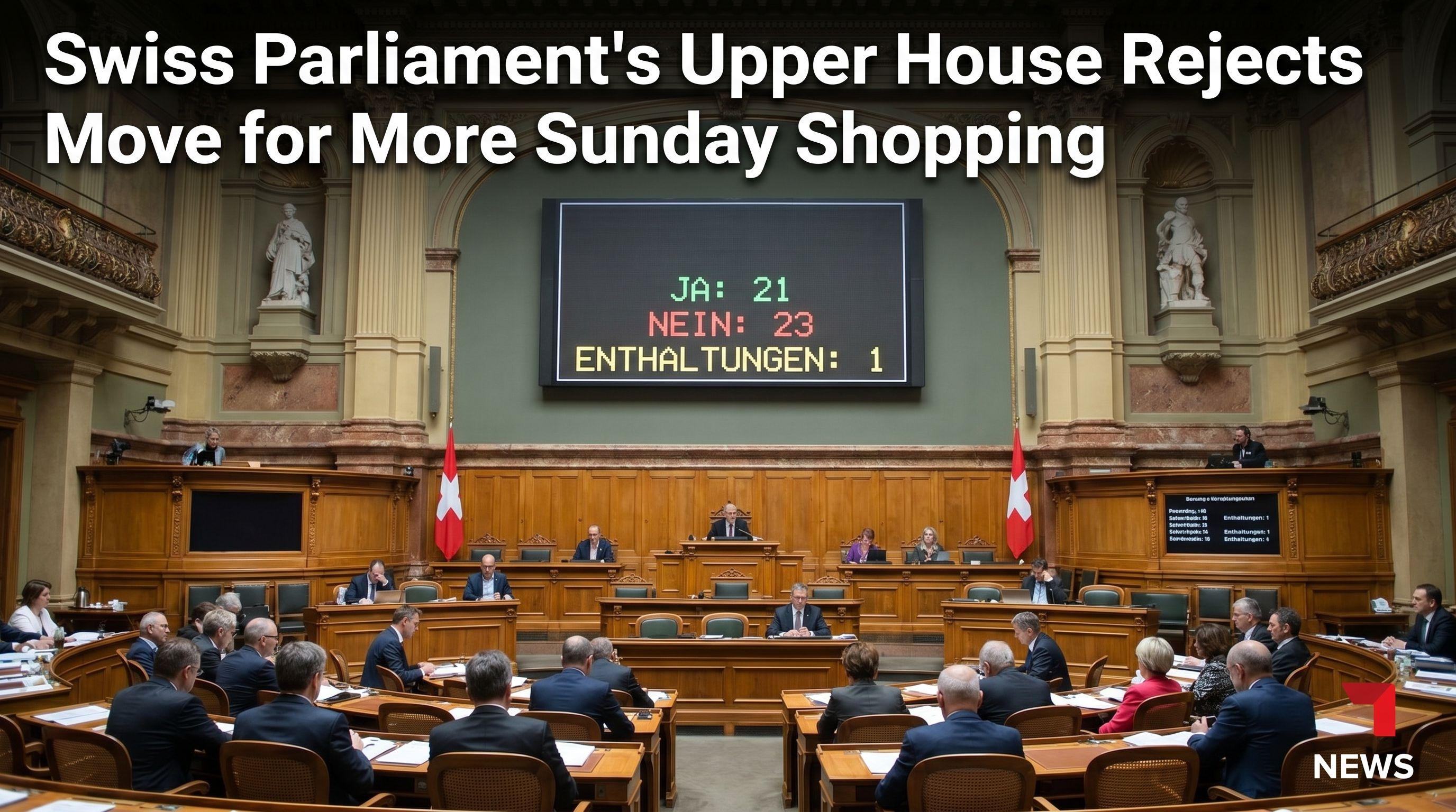 Swiss Parliament's Upper House Rejects Move for More Sunday Shopping