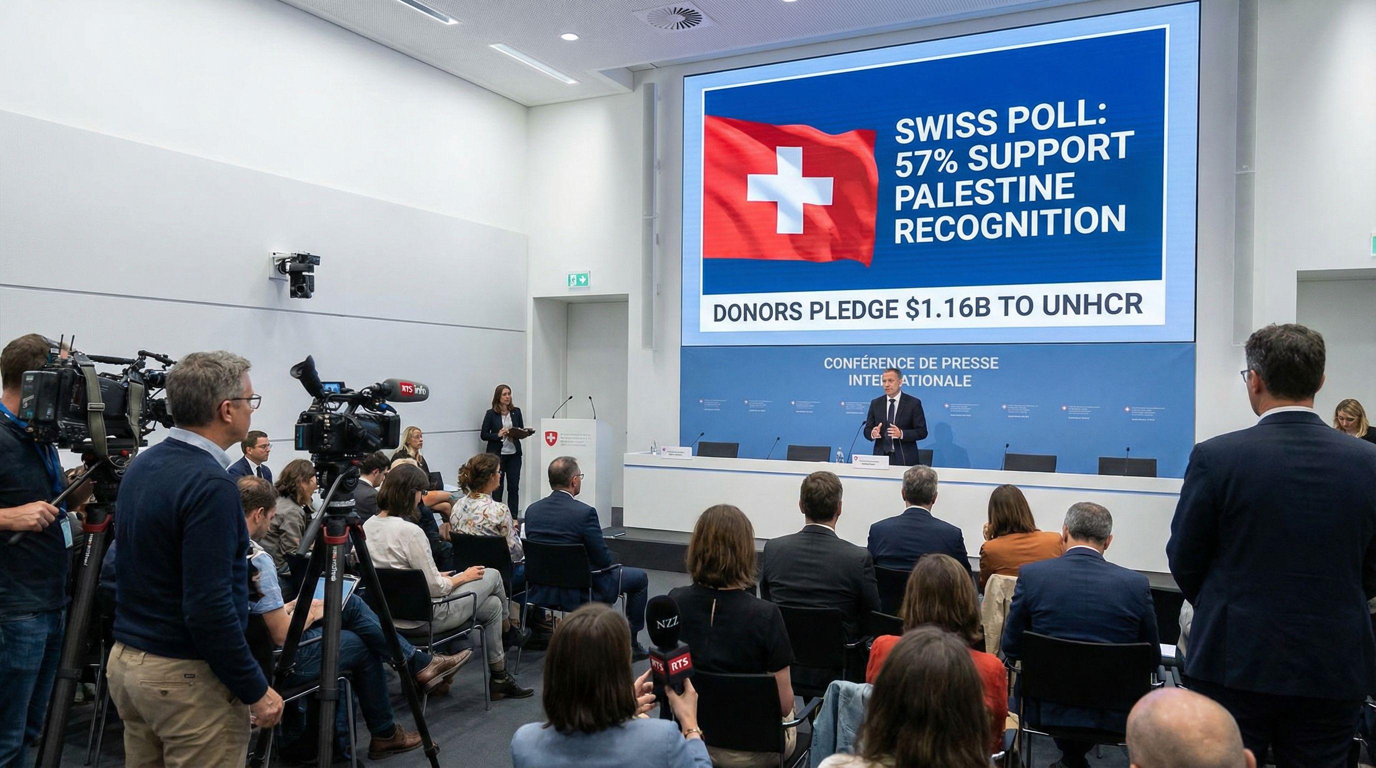 Majority of Swiss Support Recognizing Palestine; Donors Pledge $1.16B to UNHCR