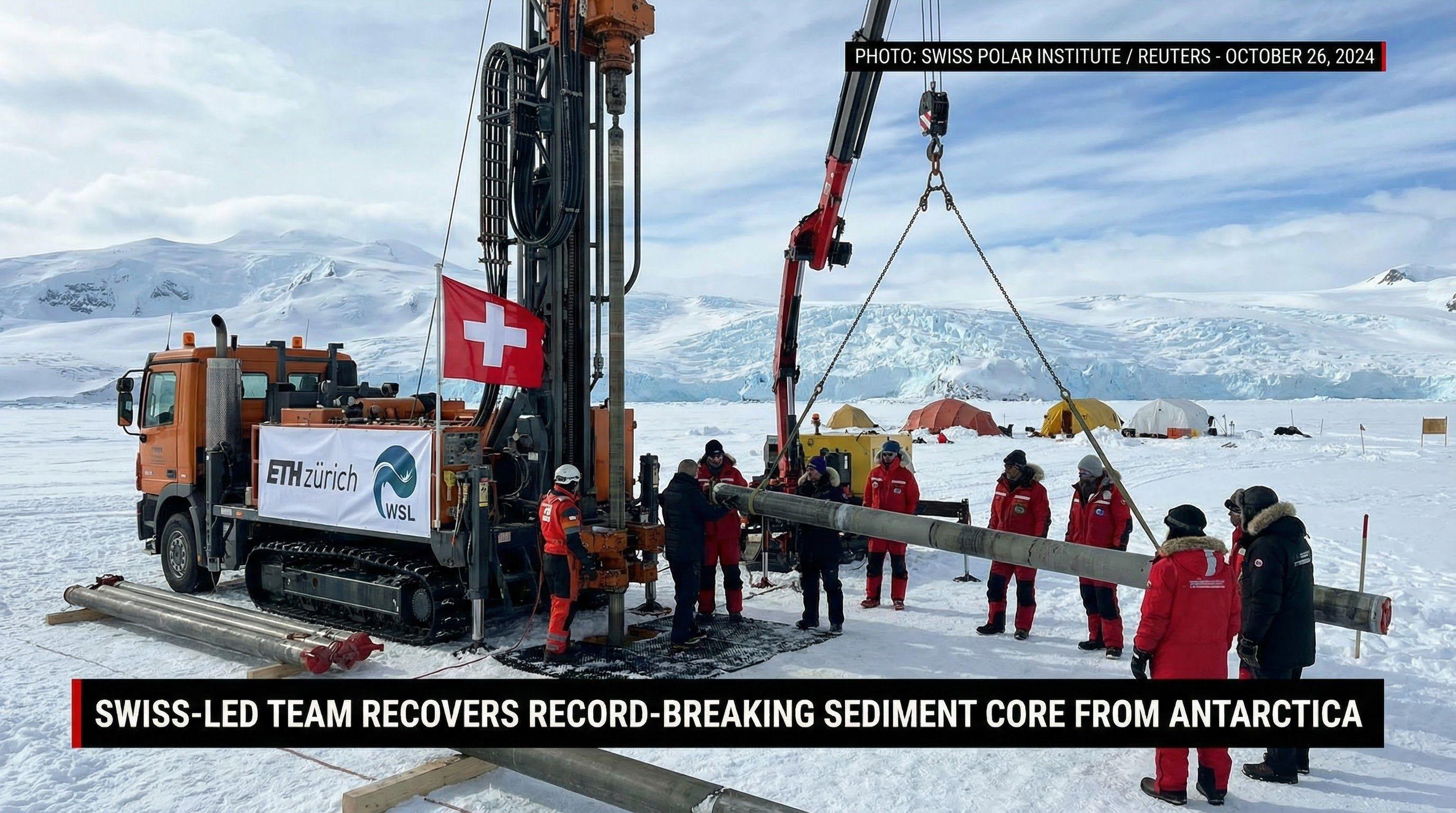 Swiss-Led Team Recovers Record-Breaking Sediment Core from Antarctica