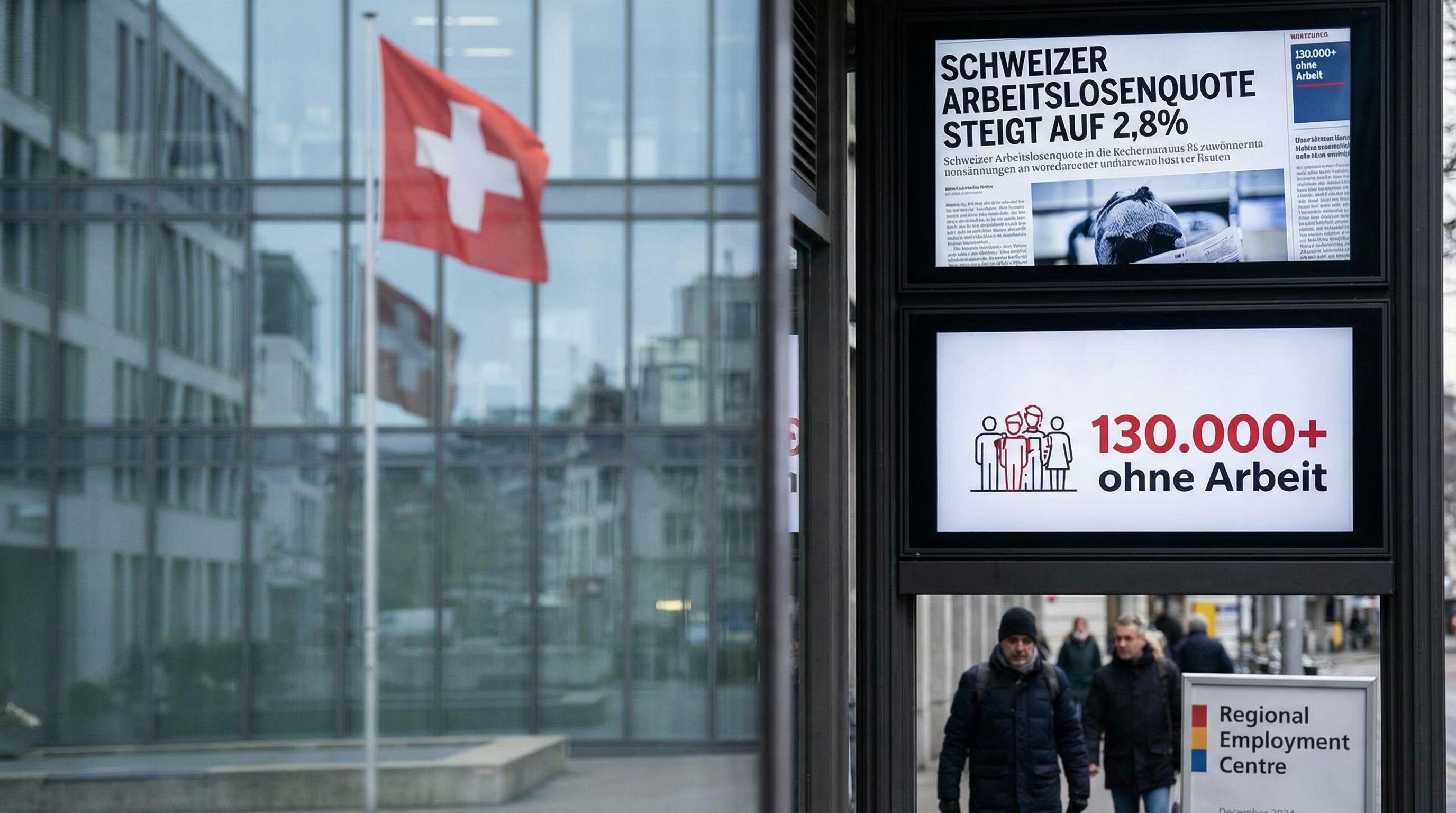 Swiss Unemployment Rate Climbs to 2.8% Amid Economic Slowdown