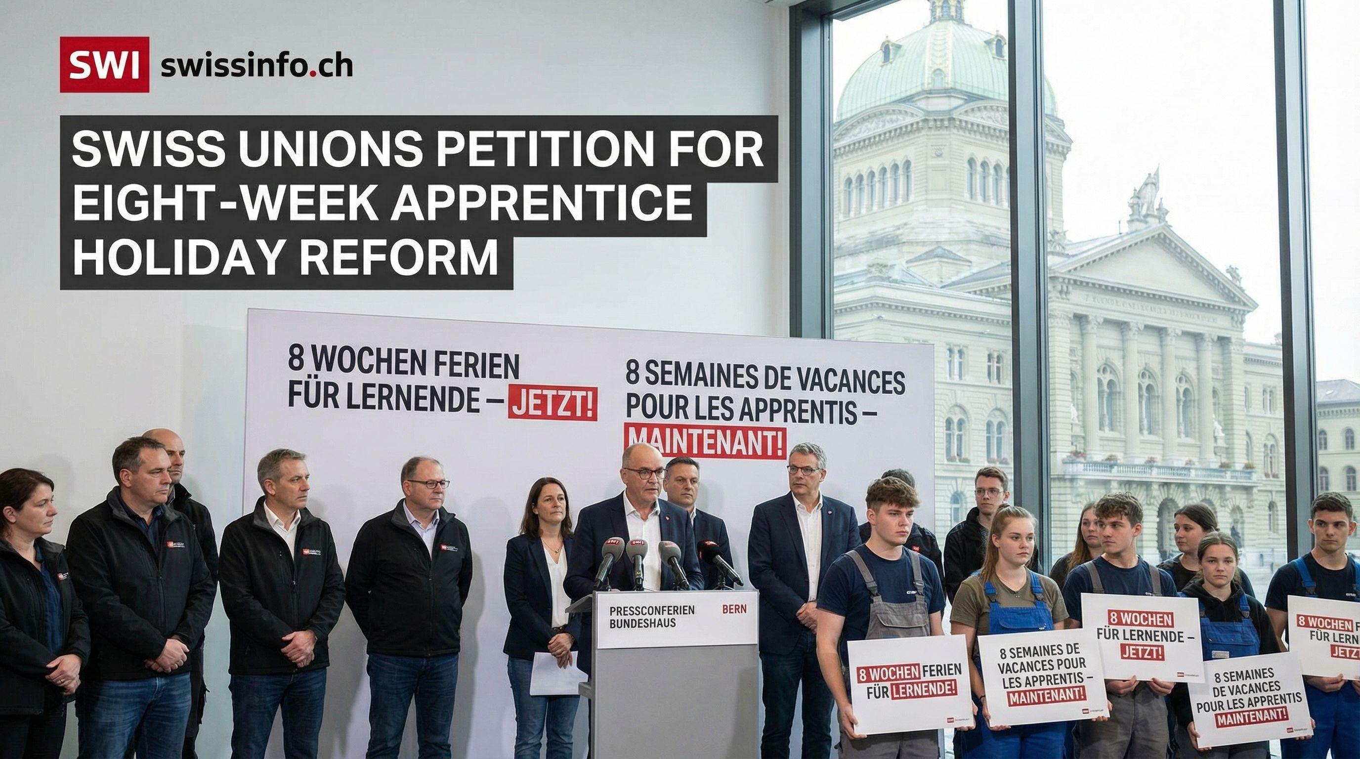 Swiss unions petition for eight-week apprentice holiday reform