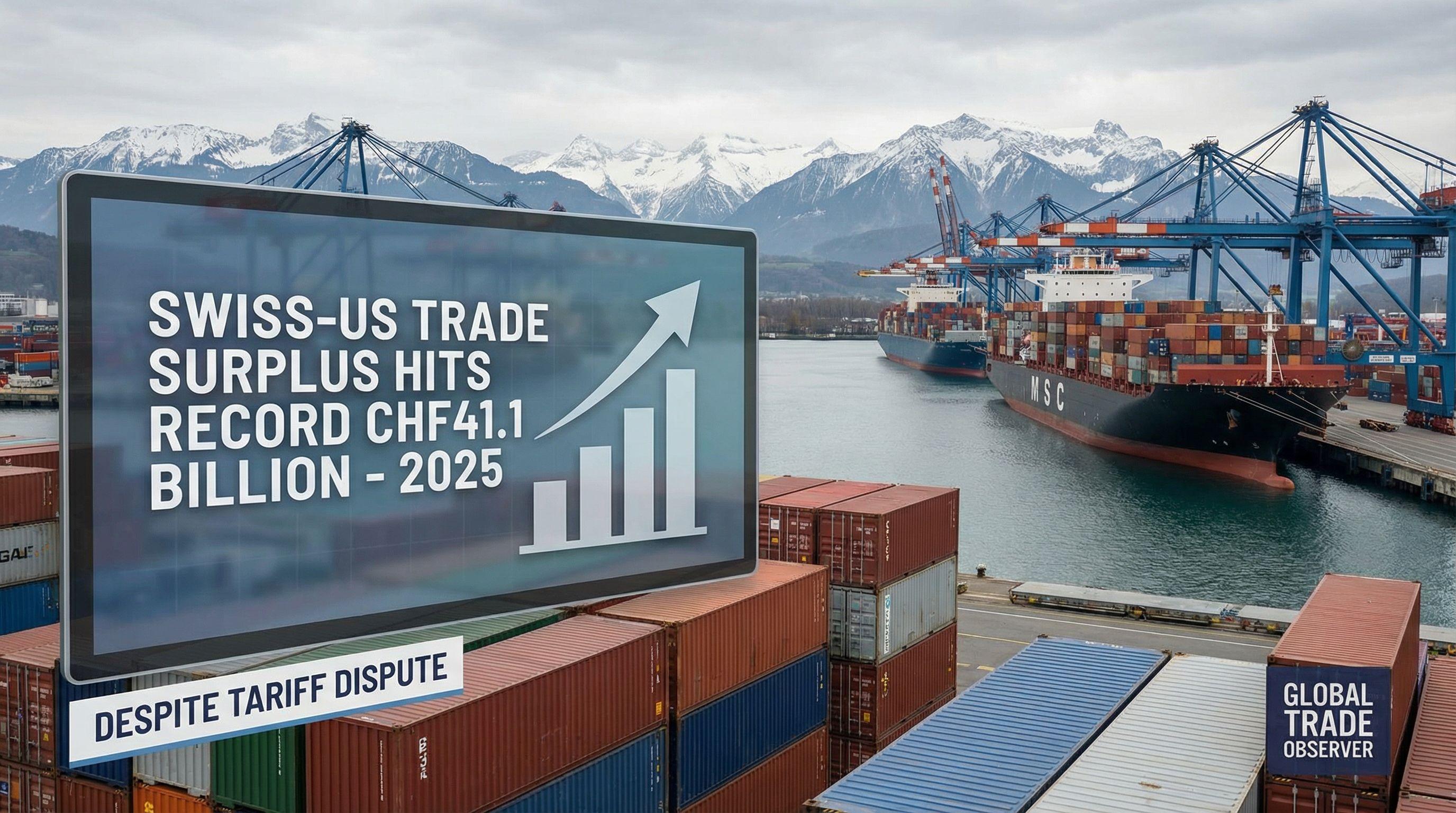 Swiss-US Trade Surplus Hits Record CHF41 Billion in 2025 Despite Tariffs