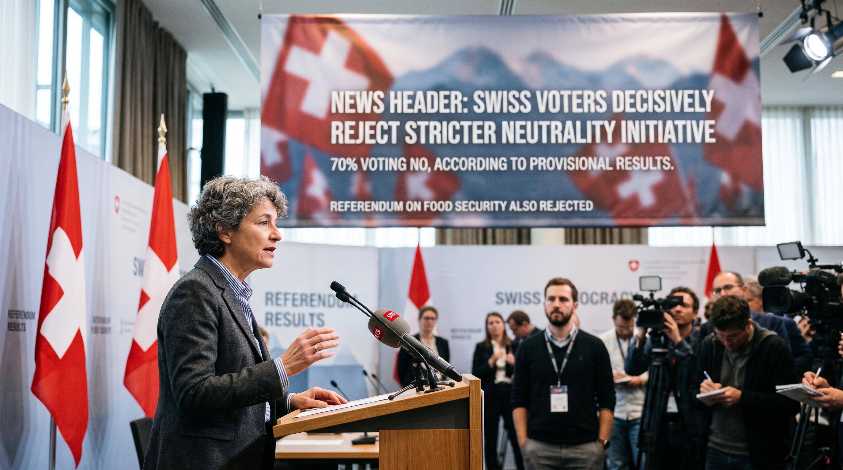 Swiss voters decisively reject stricter neutrality initiative