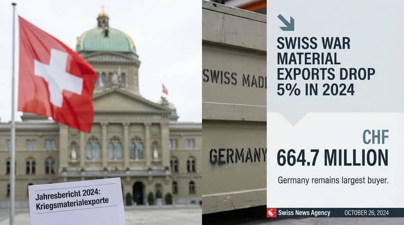 Swiss War Material Exports Drop 5% in 2024