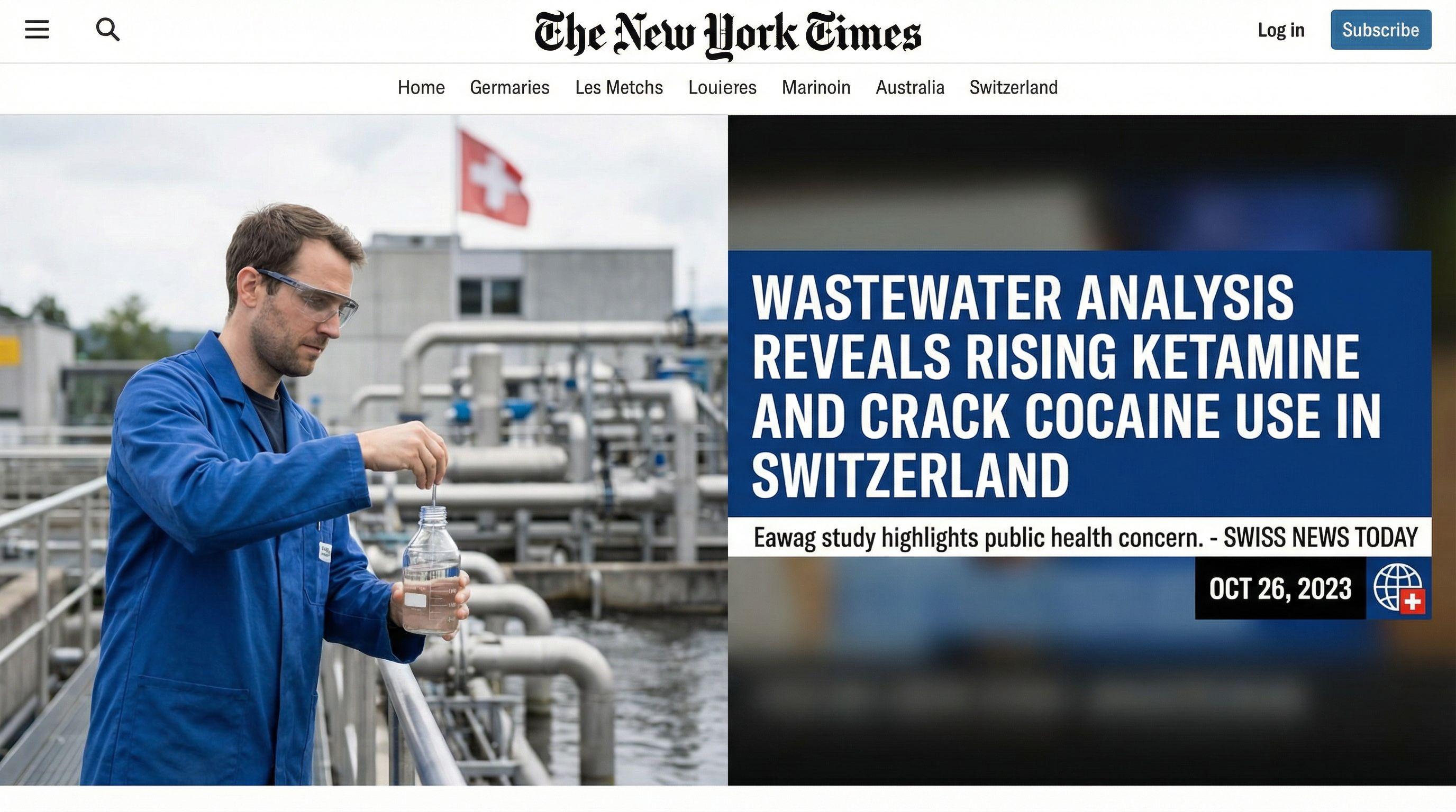 Wastewater Analysis Reveals Rising Ketamine and Crack Cocaine Use in Switzerland