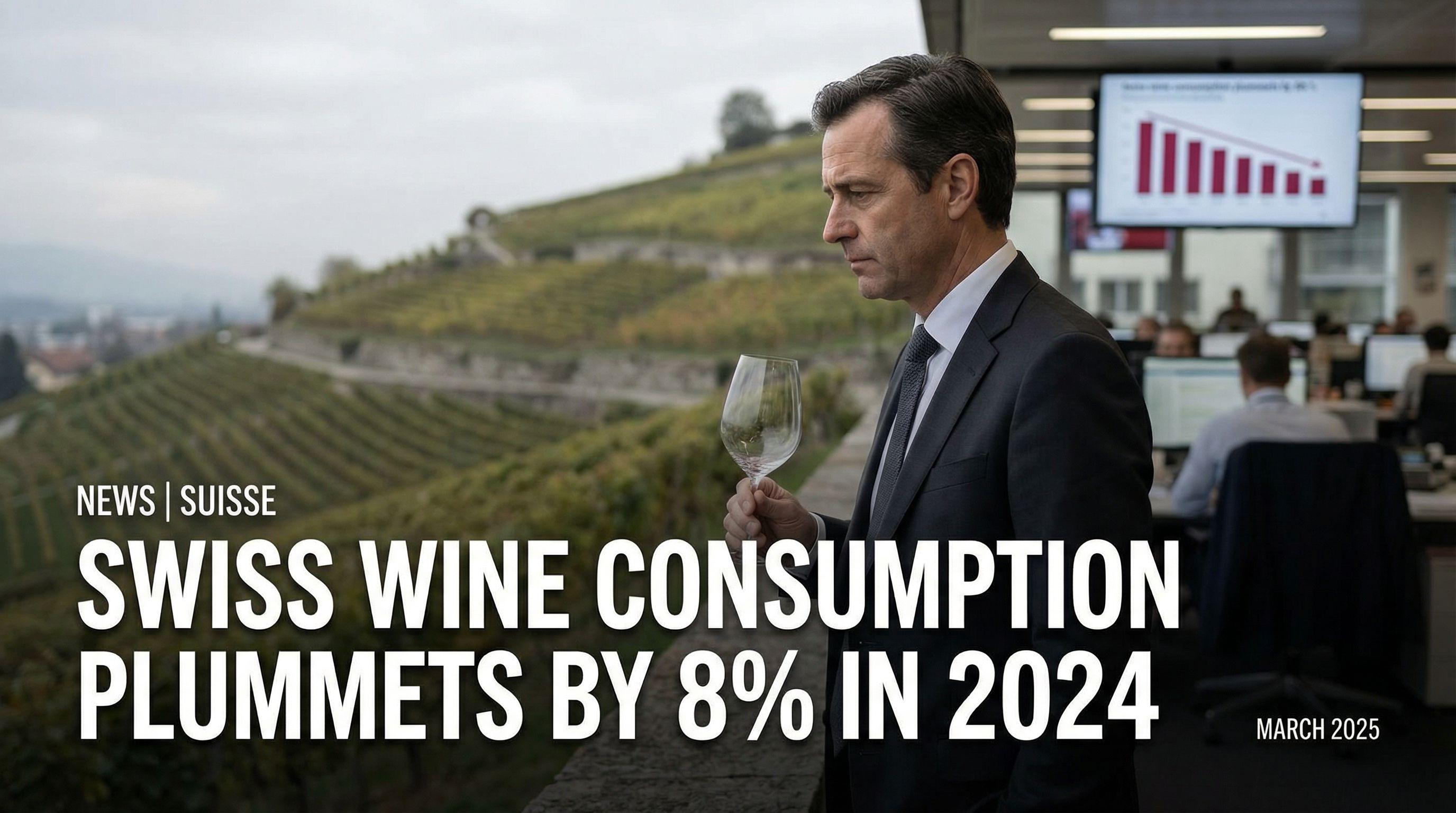 Swiss Wine Consumption Plummets by 8% in 2024