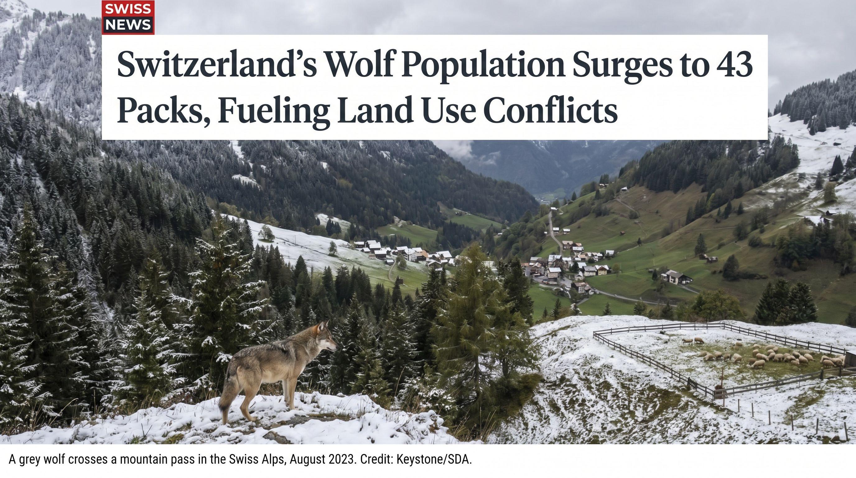 Switzerland's Wolf Population Surges to 43 Packs, Fueling Land Use Conflicts
