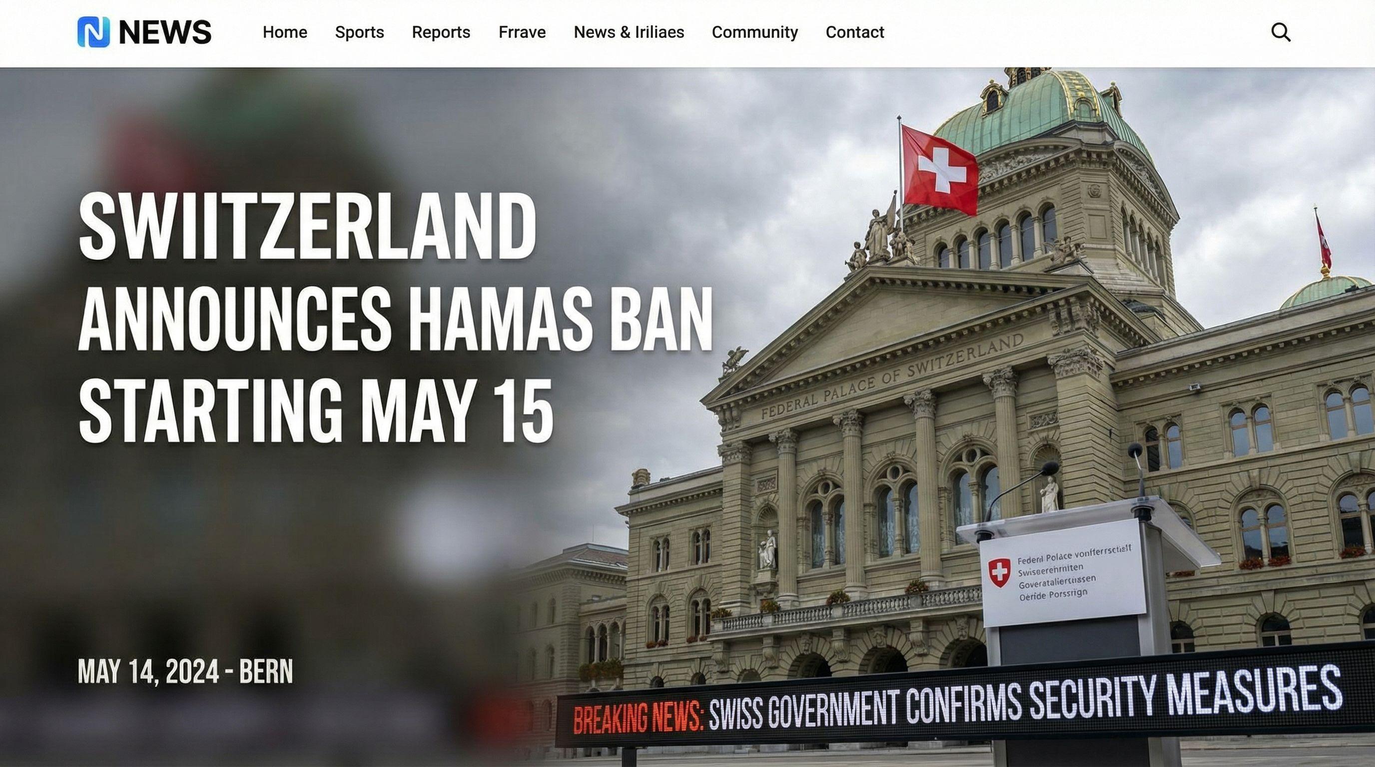 Switzerland Announces Hamas Ban Starting May 15