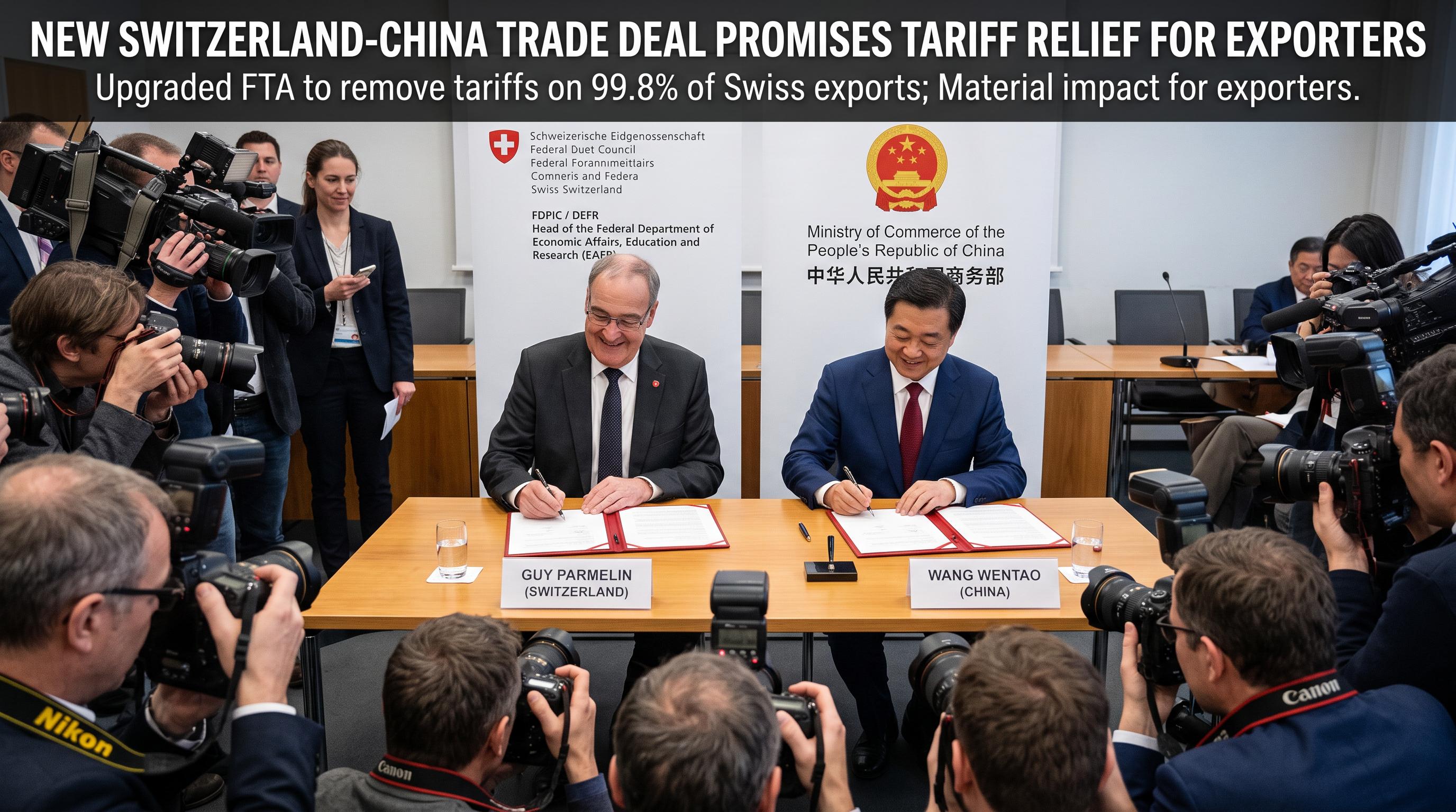 New Switzerland-China trade deal promises tariff relief for exporters