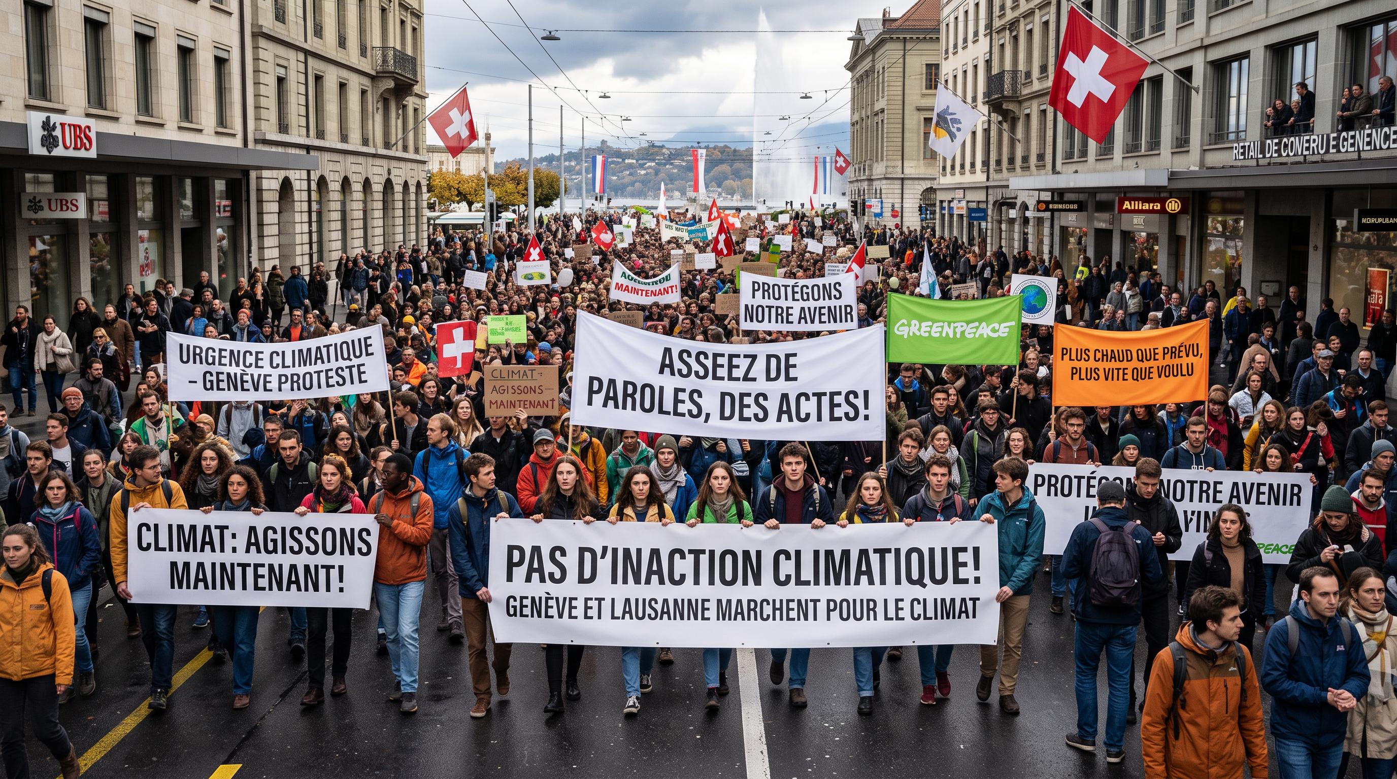 Thousands protest climate inaction in Geneva and Lausanne