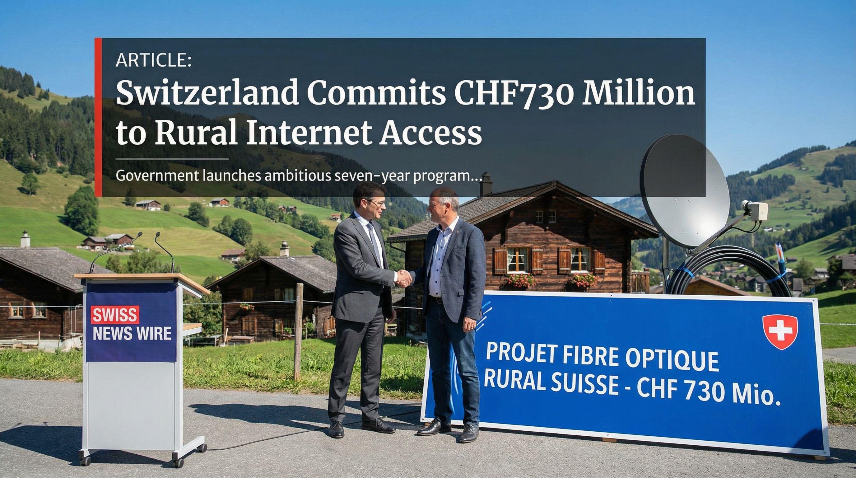 Switzerland Commits CHF730 Million to Rural Internet Access