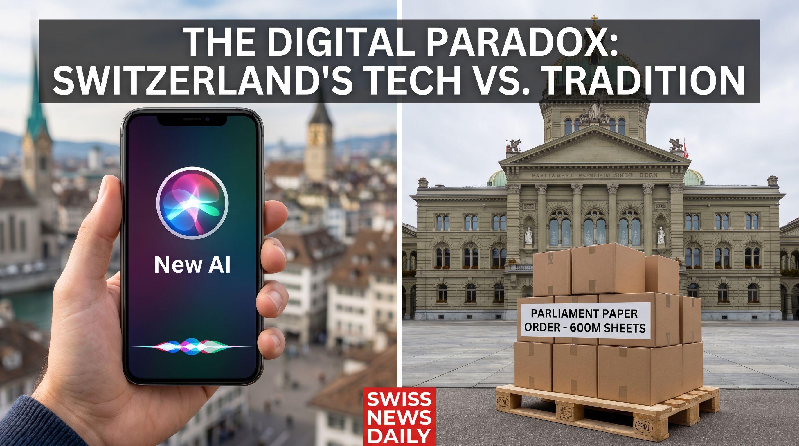The Digital Paradox: Switzerland Gets New Siri AI as Parliament Buys 600M Sheets of Paper