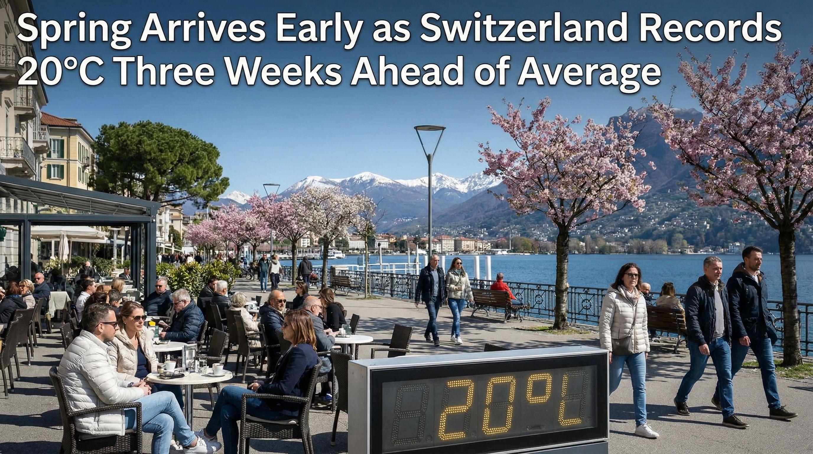 Spring Arrives Early as Switzerland Records 20°C Three Weeks Ahead of Average