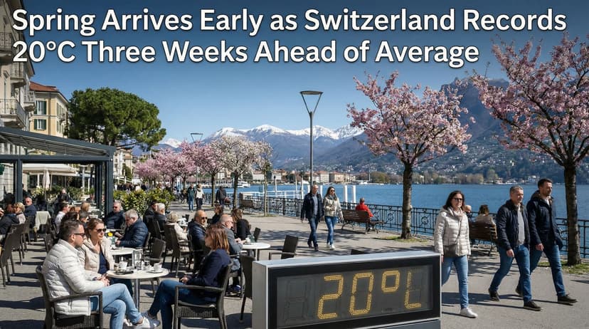 Spring Arrives Early as Switzerland Records 20°C Three Weeks Ahead of Average
