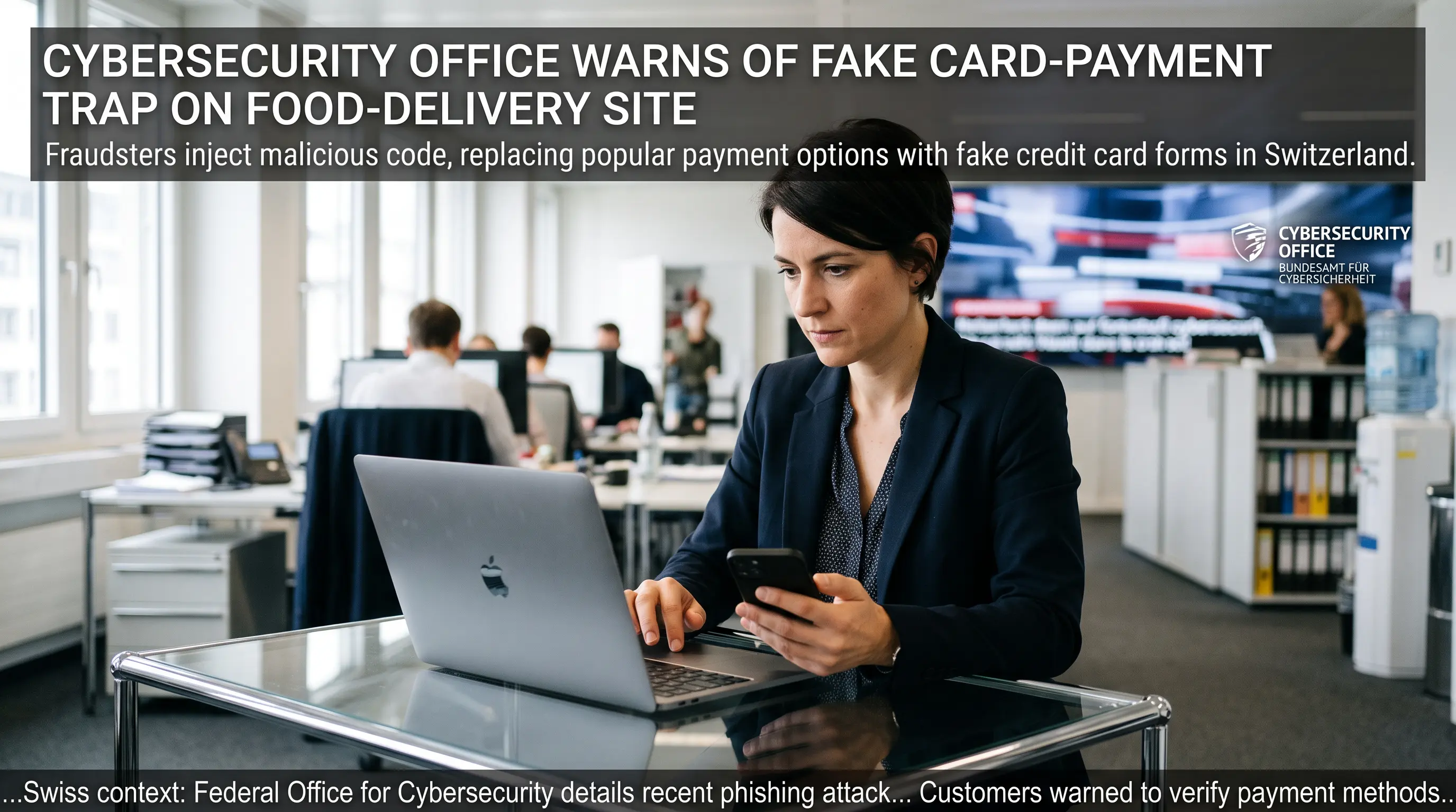 Cybersecurity office warns of fake card-payment trap on food-delivery site
