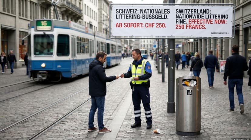 Switzerland to Implement Nationwide 250-Franc Fine for Littering