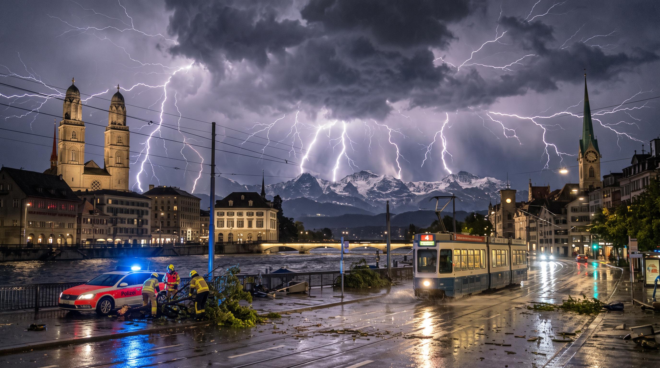 Thousands of lightning strikes batter Switzerland overnight
