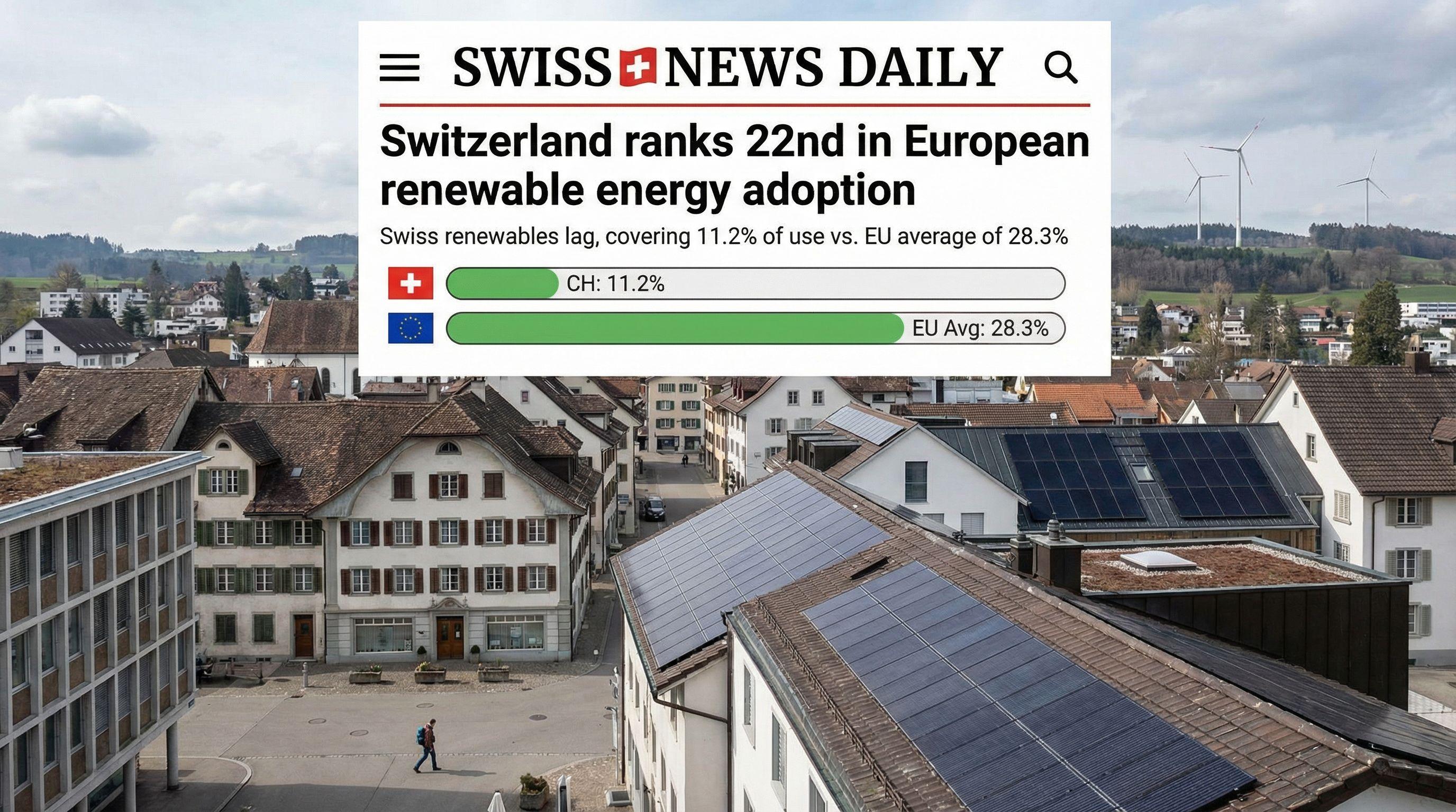 Switzerland ranks 22nd in European renewable energy adoption